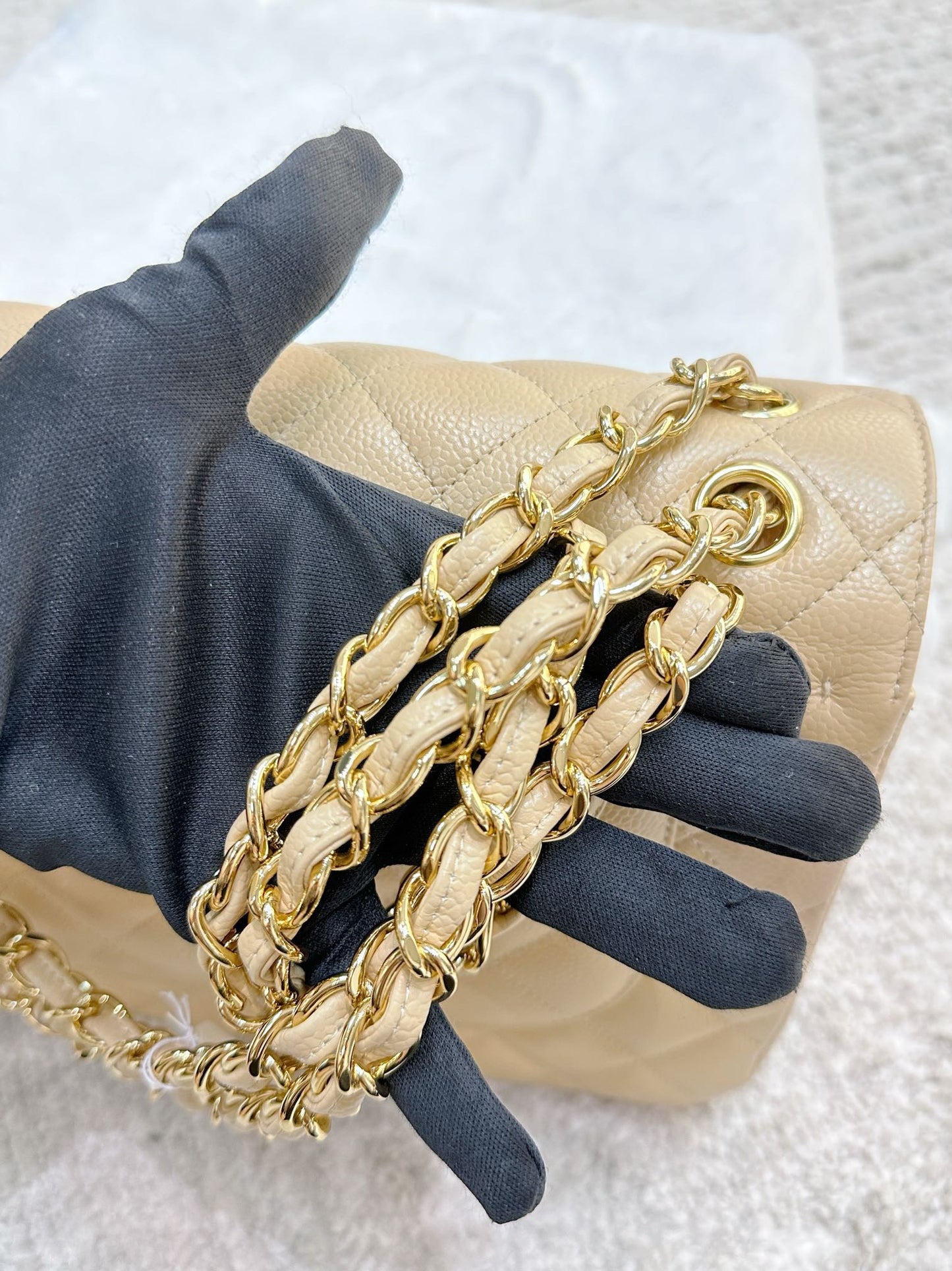 Chanel Jumbo Classic Flap Bag Beige Ghw