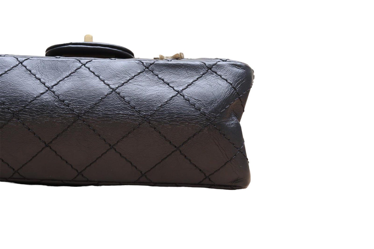 Black Quilted Aged Calfskin Paris-Cosmopolite Lucky Charms 225 Reissue Double Flap Antique Gold Hardware, 2017