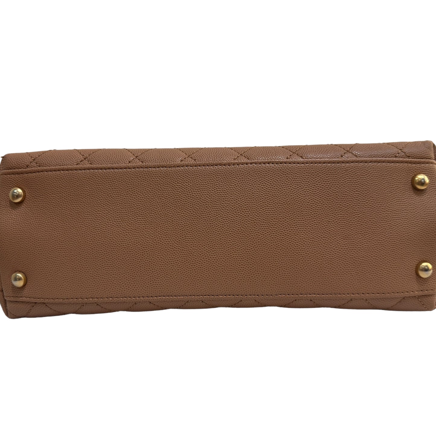 Chanel CoCo Handle Medium Caramel Brown Grained Calfskin with Gold Hardware