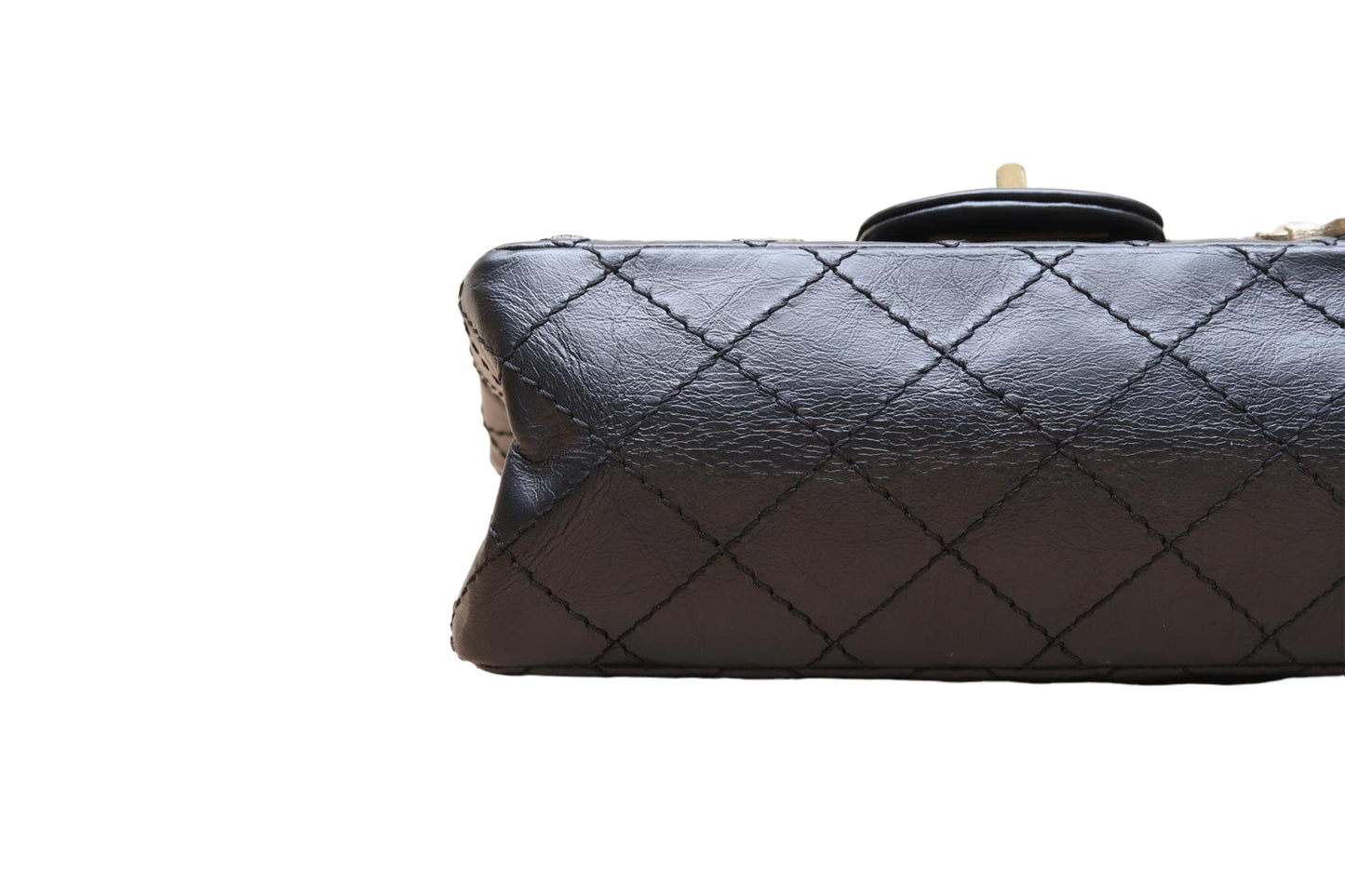 Black Quilted Aged Calfskin Paris-Cosmopolite Lucky Charms 225 Reissue Double Flap Antique Gold Hardware, 2017