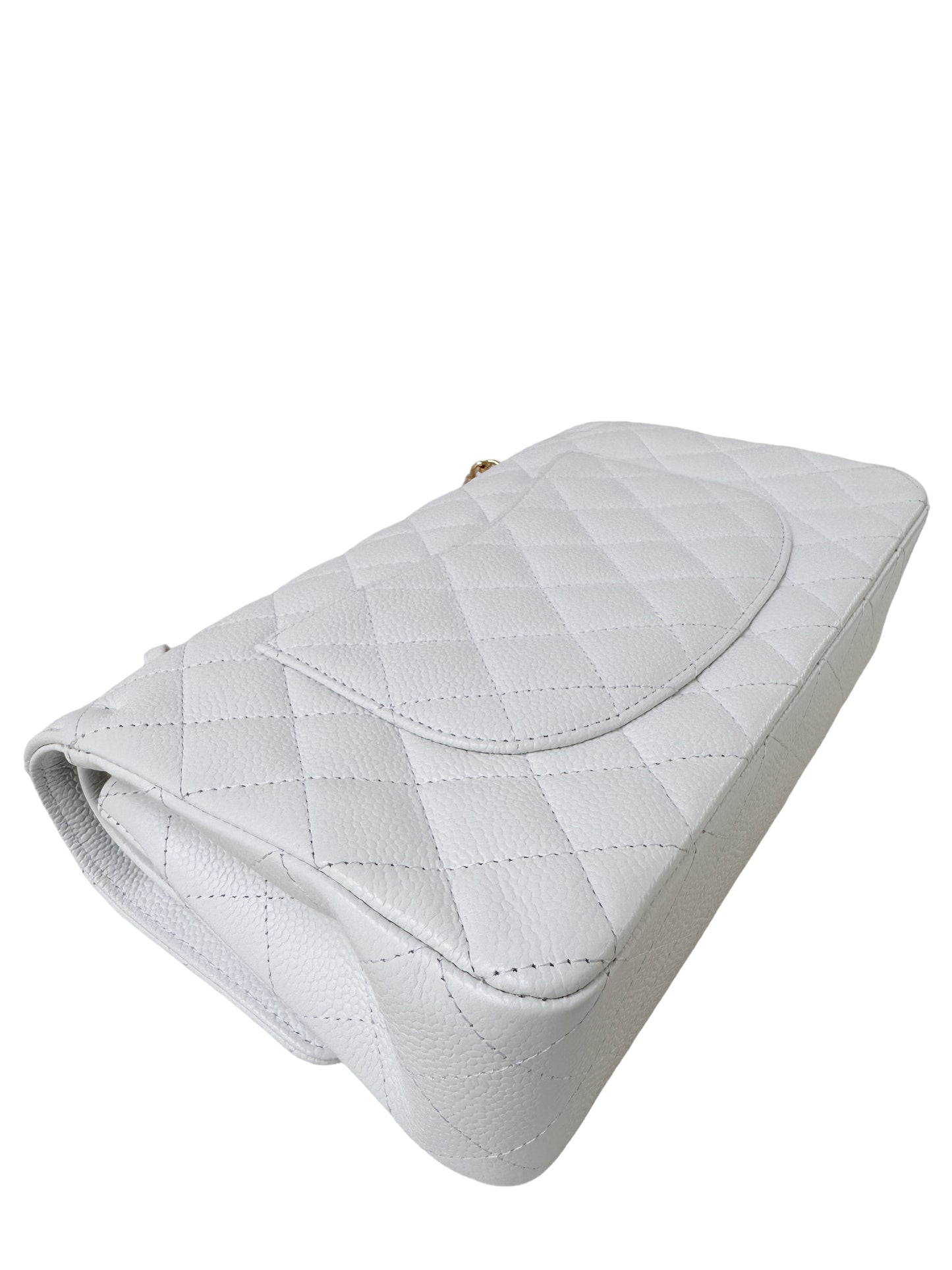Chanel Classic Medium Age Gold White Flap Bag