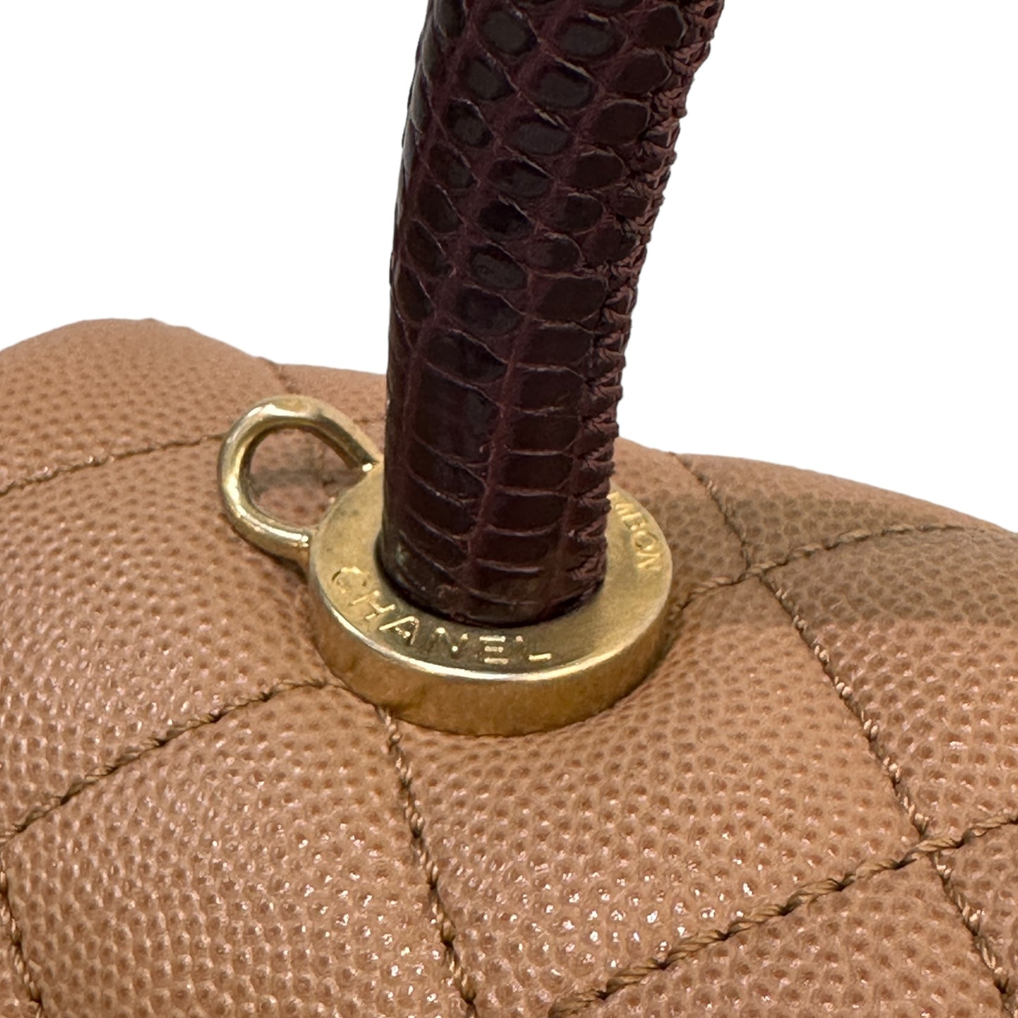 Chanel CoCo Handle Medium Caramel Brown Grained Calfskin with Gold Hardware