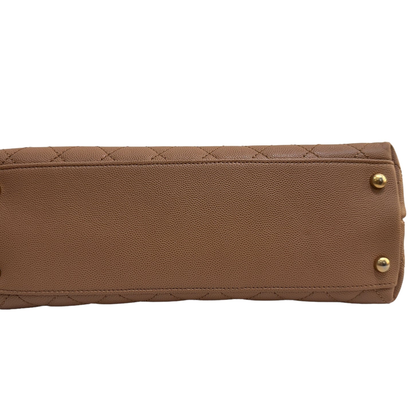 Chanel CoCo Handle Medium Caramel Brown Grained Calfskin with Gold Hardware