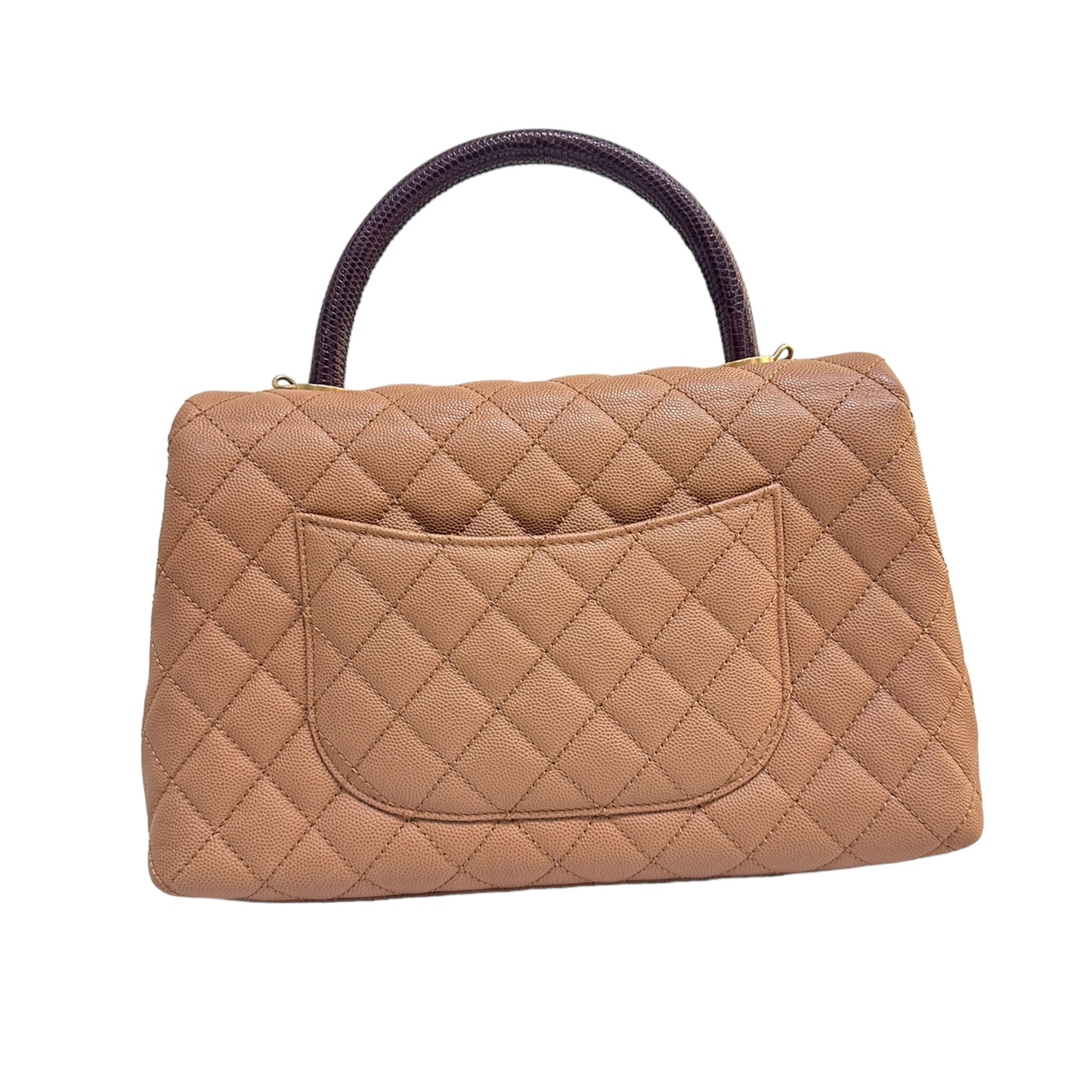 Chanel CoCo Handle Medium Caramel Brown Grained Calfskin with Gold Hardware