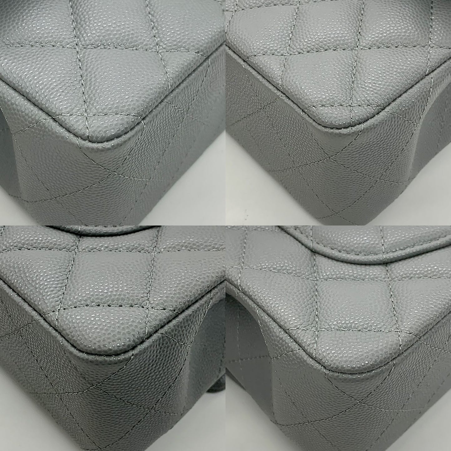 Chanel Classic Small S/M Quilted Flap Grey Caviar Gold Hardware 20C