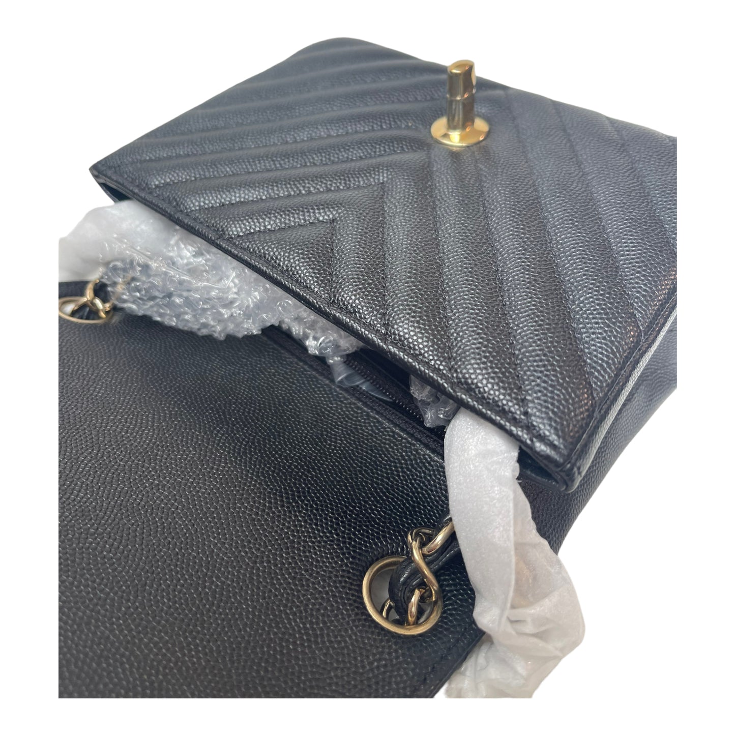 Chanel Mini Square Chevron Caviar 18B