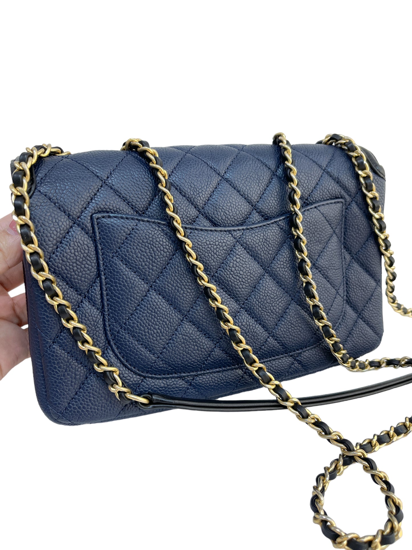 2017 Chanel Filigree Bag Blue Black In Small Size