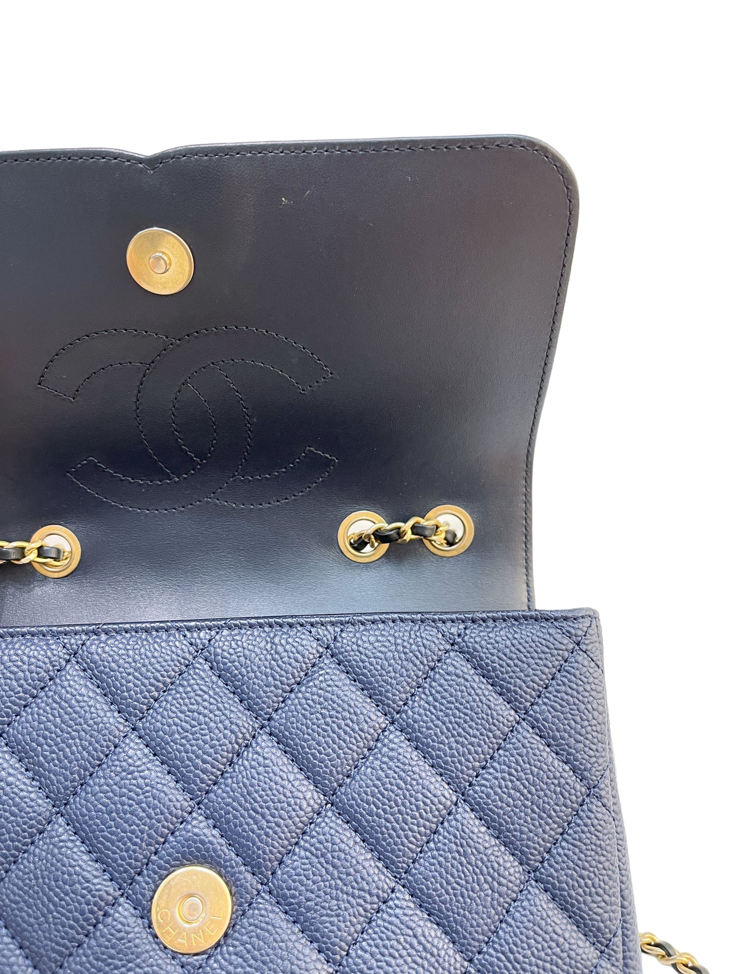 2017 Chanel Filigree Bag Blue Black In Small Size