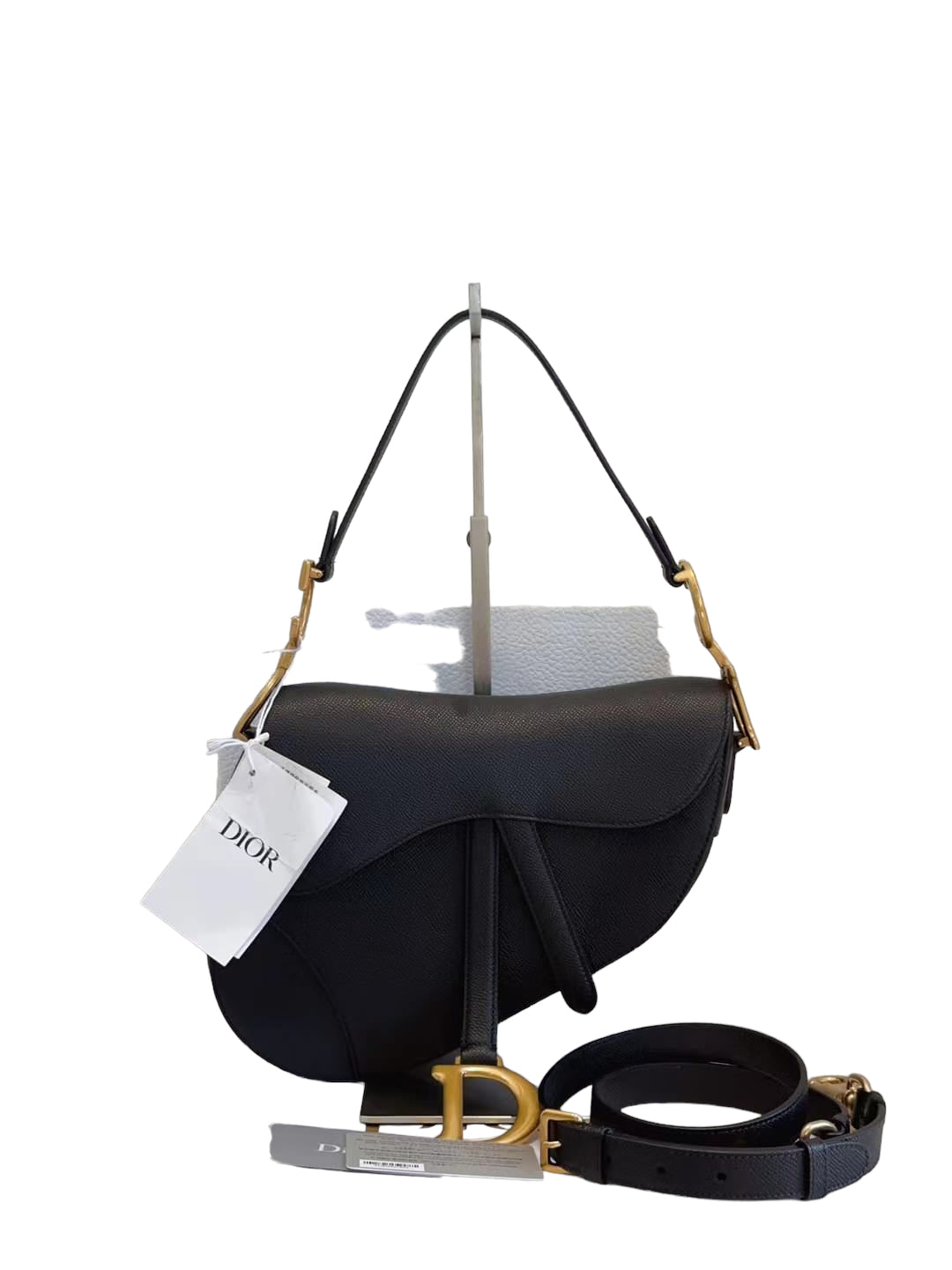 Dior Saddle Black Medium Bag With Strap