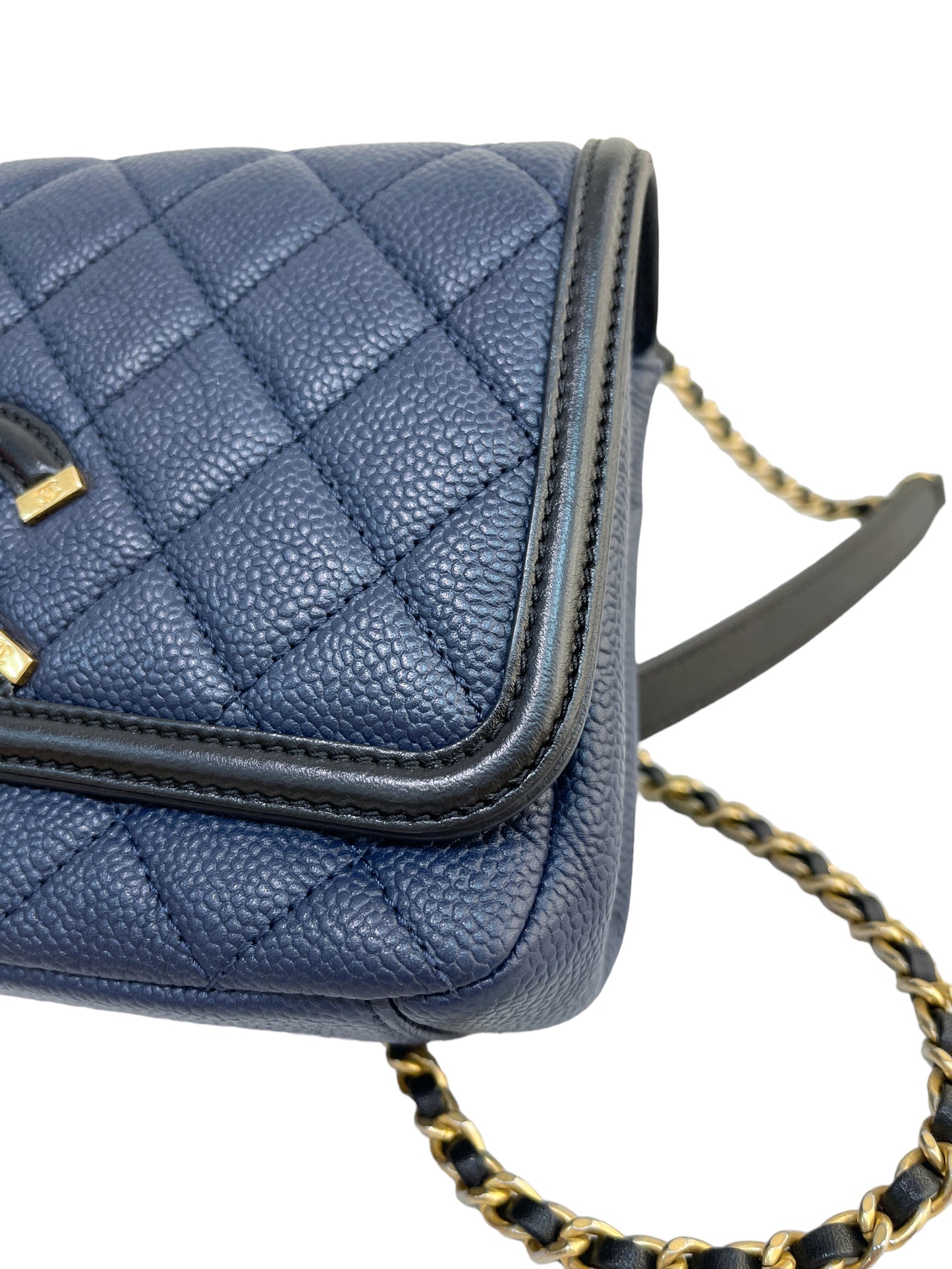 2017 Chanel Filigree Bag Blue Black In Small Size
