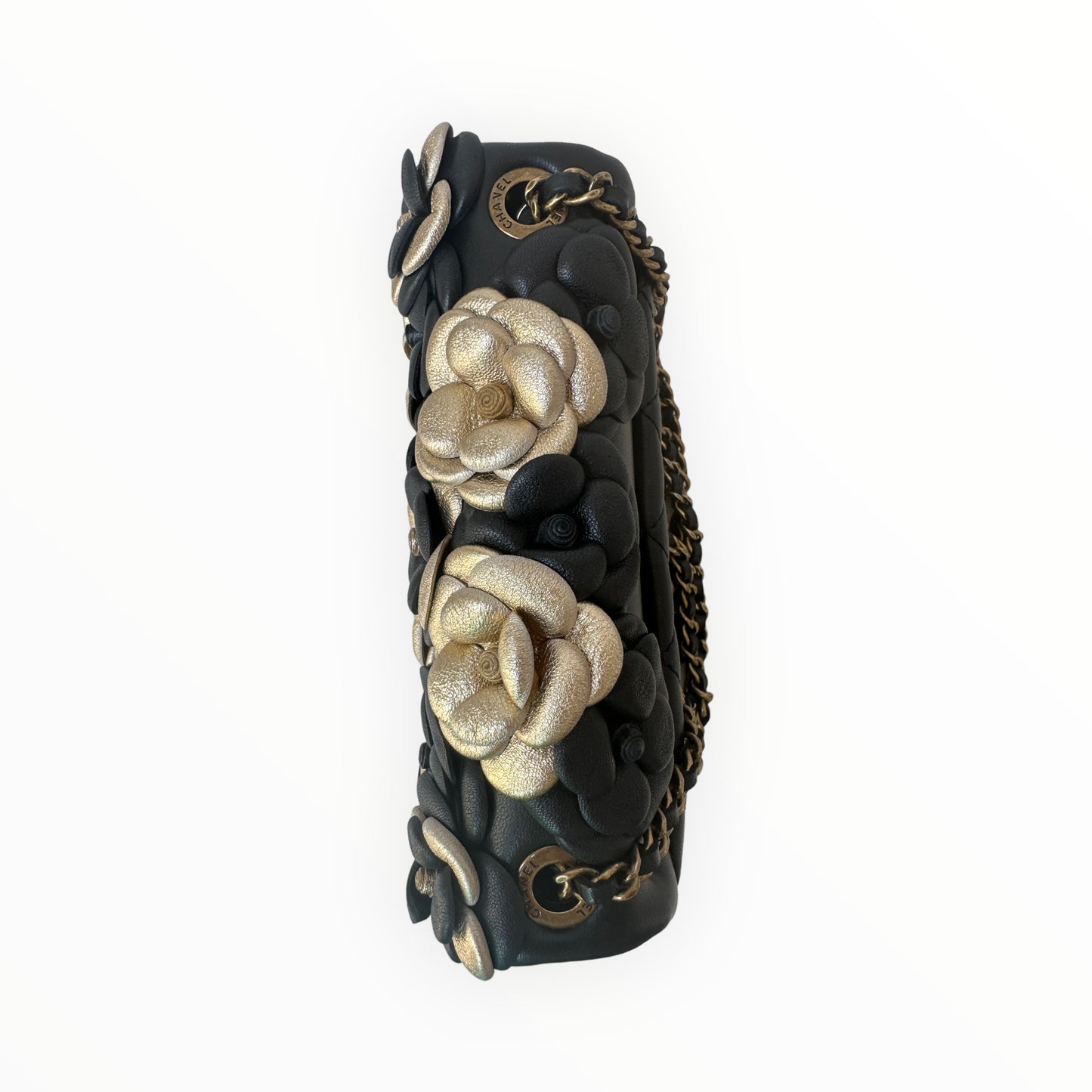 Chanel CC Camellia Flap Bag Embellished Sheepskin Mini