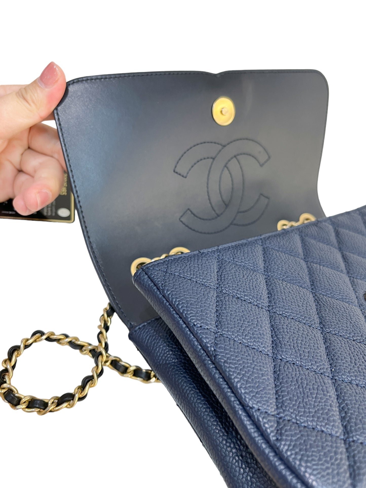 2017 Chanel Filigree Bag Blue Black In Small Size