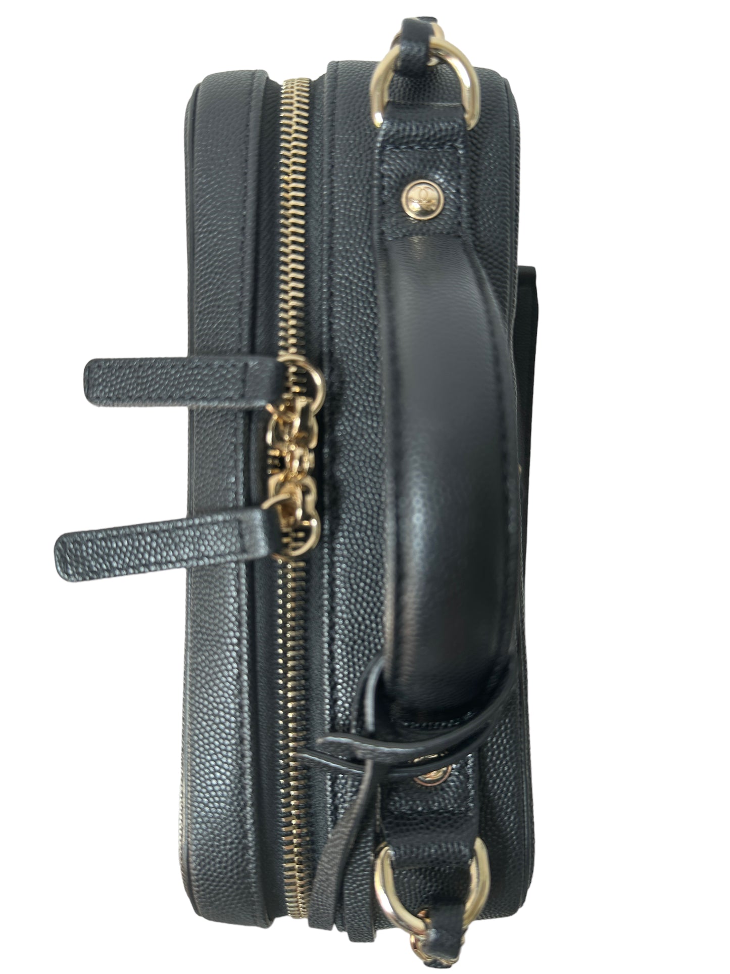 Chanel Quilted Medium CC Filigree Vanity Case Black Caviar Gold Hardware