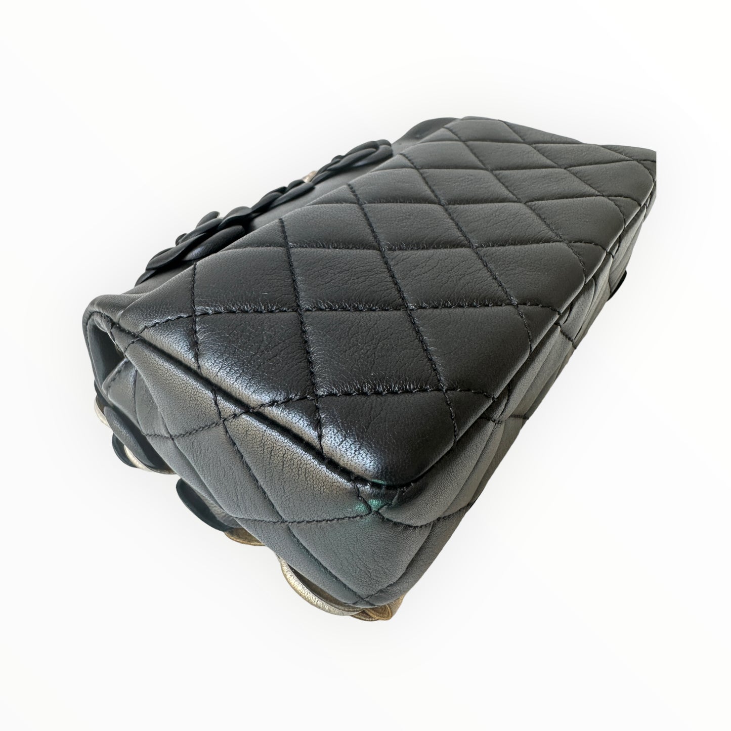Chanel CC Camellia Flap Bag Embellished Sheepskin Mini