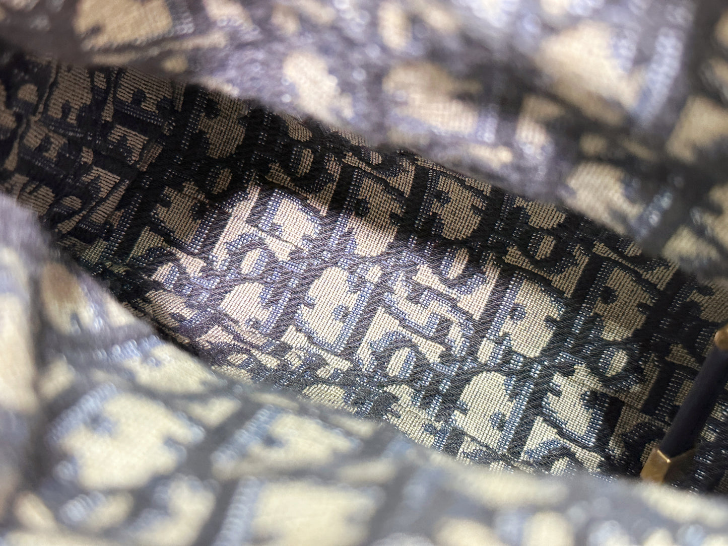 Christian Dior Bicolor Wicker Jacquard Mini Lady Dior Bag