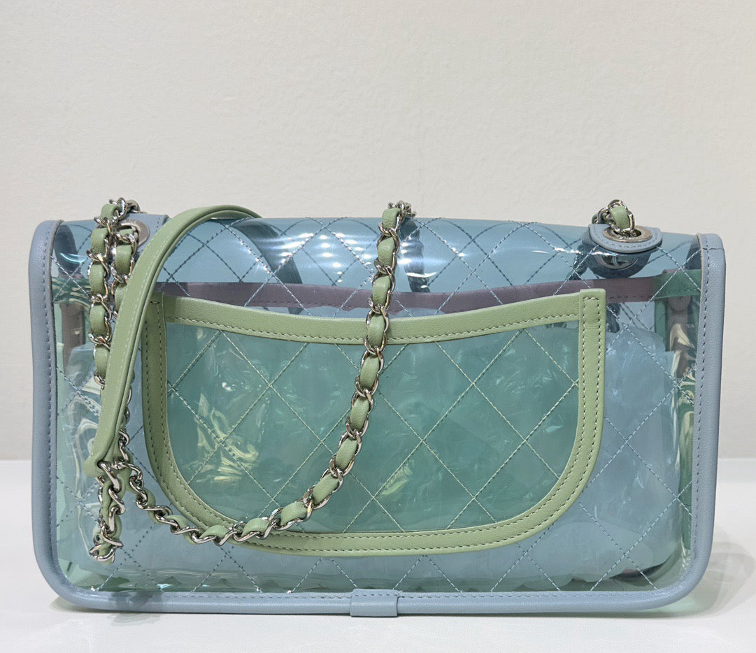 Chanel Medium Coco Splash PVC Flap Bag Blue/Green/Pink SHW