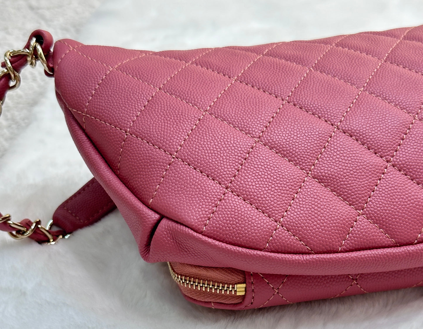 Chanel Pink Quilted Waist Bag