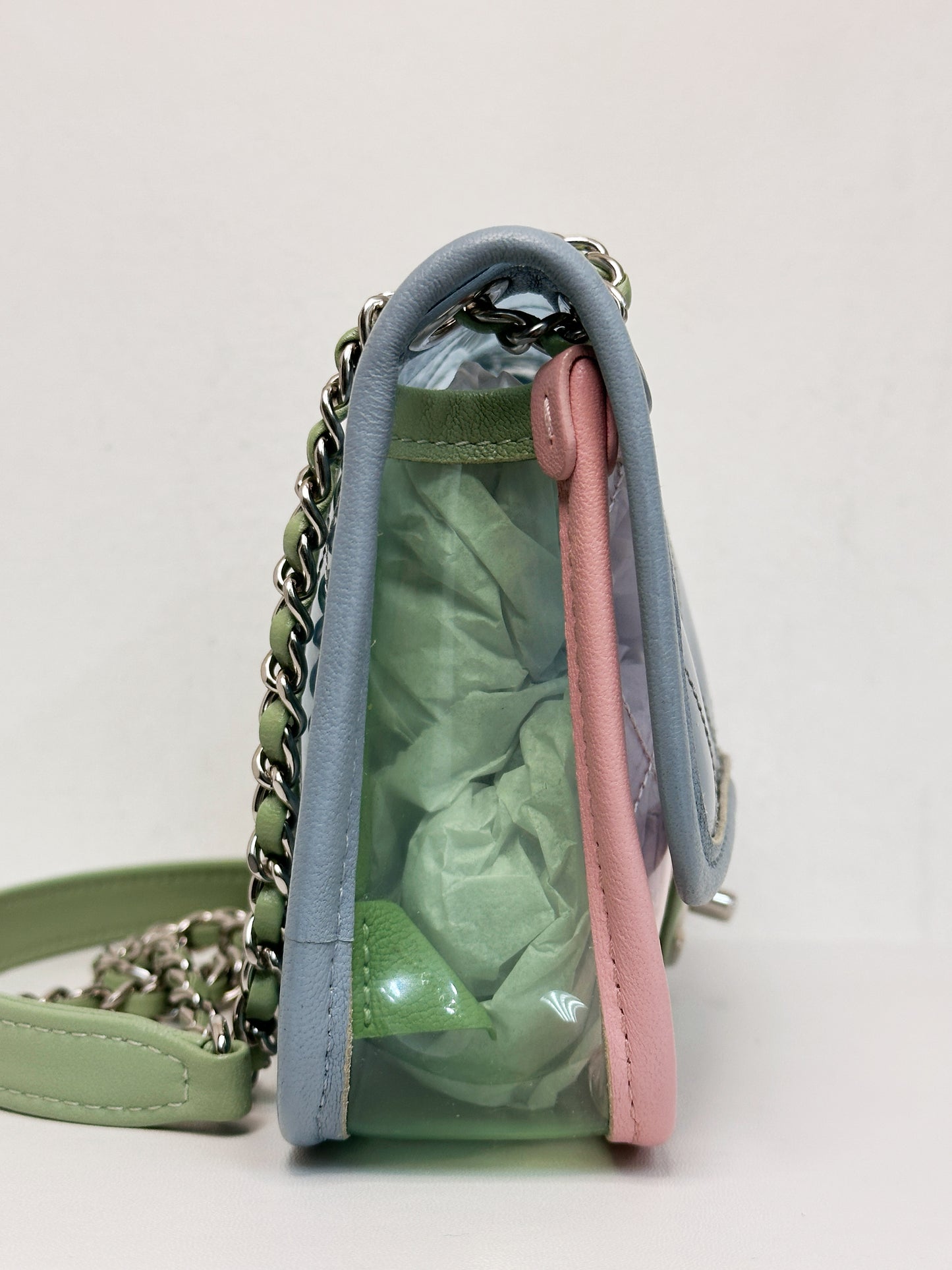 Chanel Coco Splash PVC Mini Flap Bag Blue/Pink/Green 2582 holo