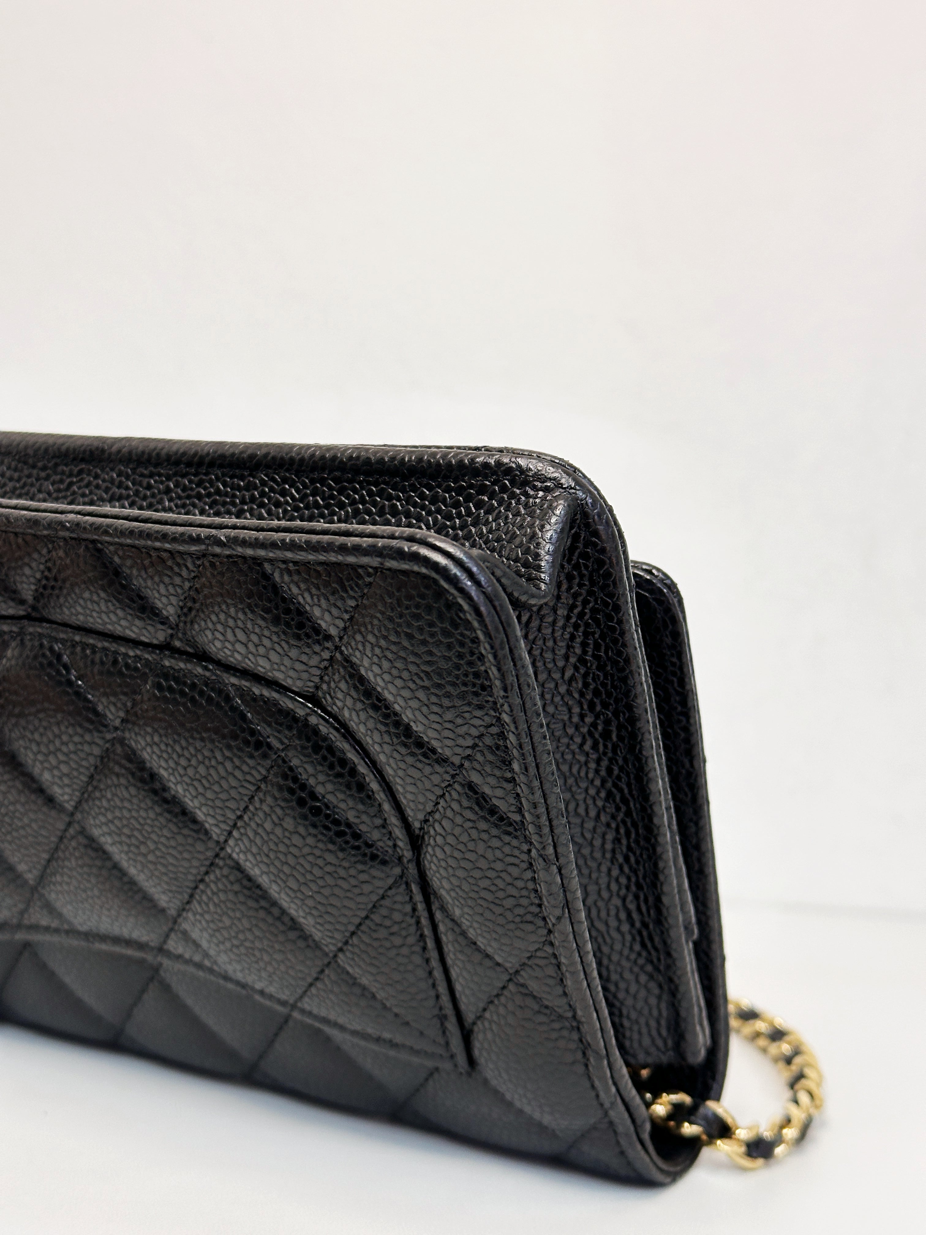 Chanel Classic Wallet on Chain Caviar Black GHW T876 microchip