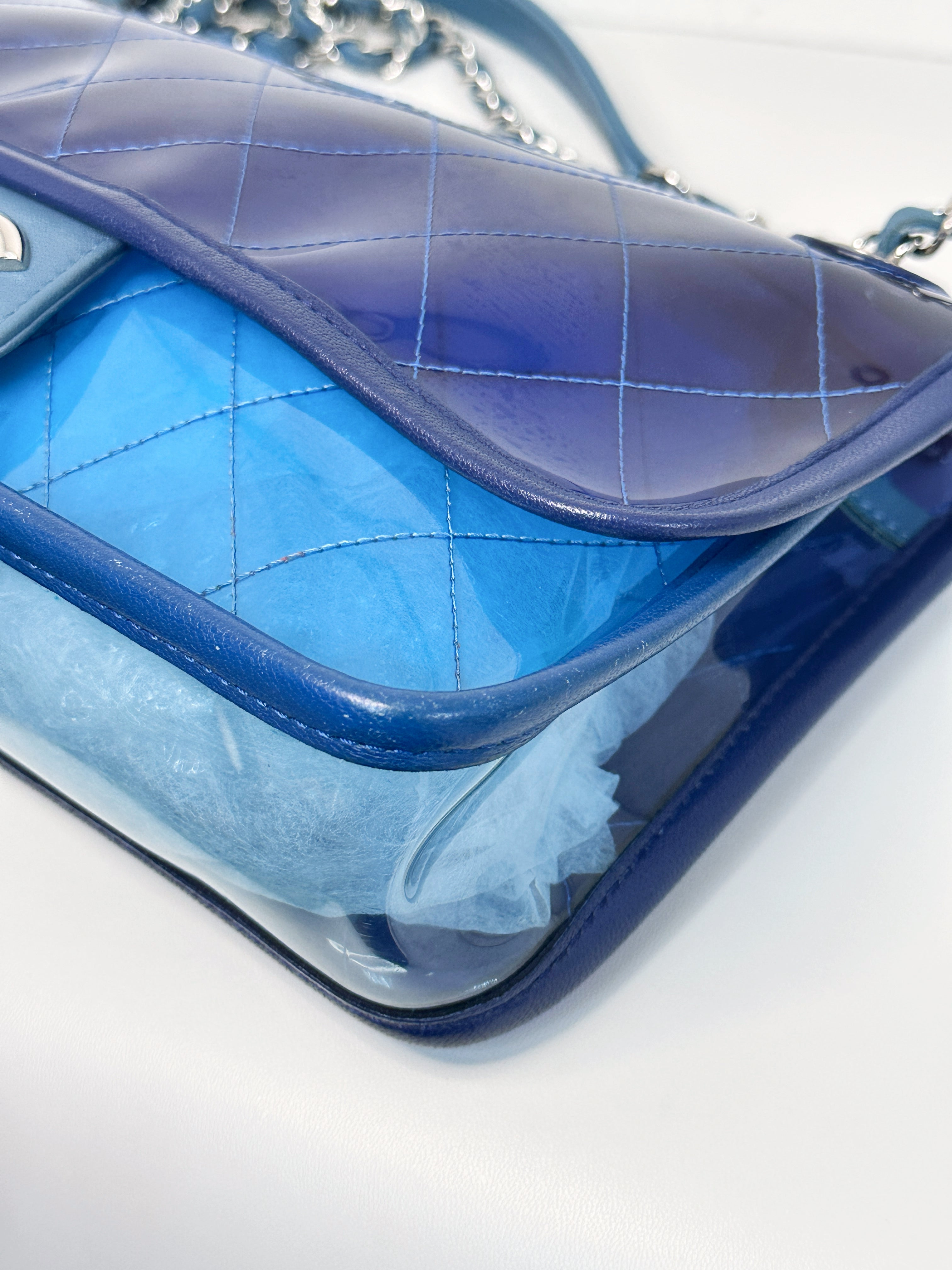 Chanel Blue Coco Splash PVC Medium Flap Bag 2583 holo