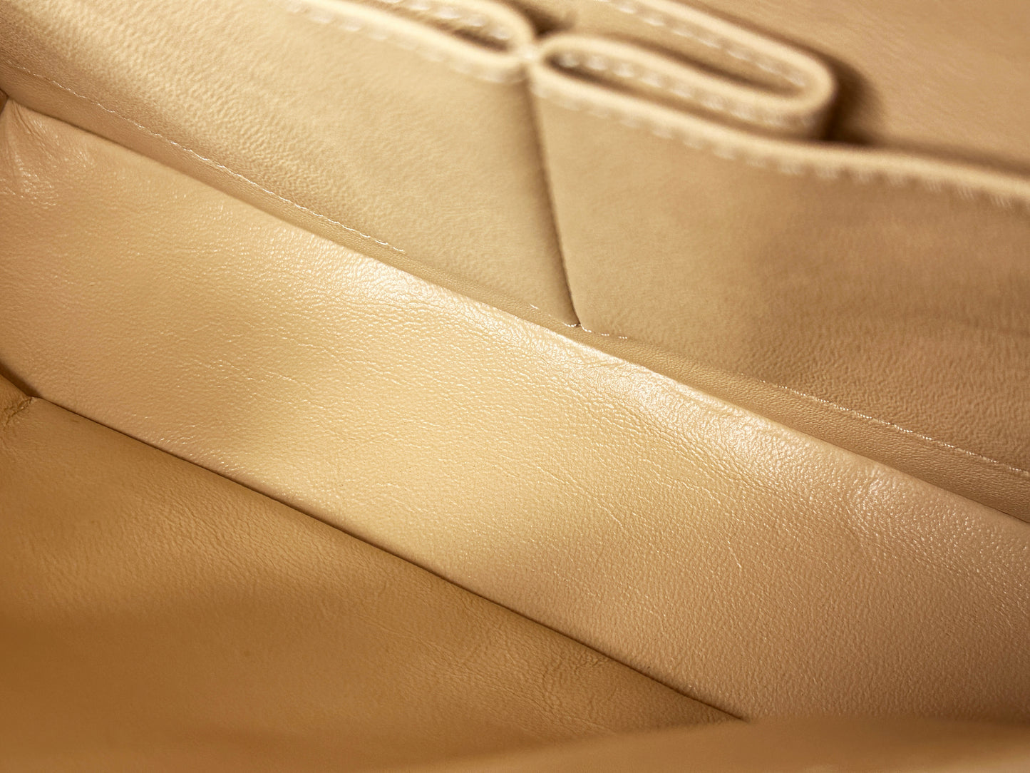 Chanel Medium Beige Classic Caviar Double Flap Bag GHW 2163 holo