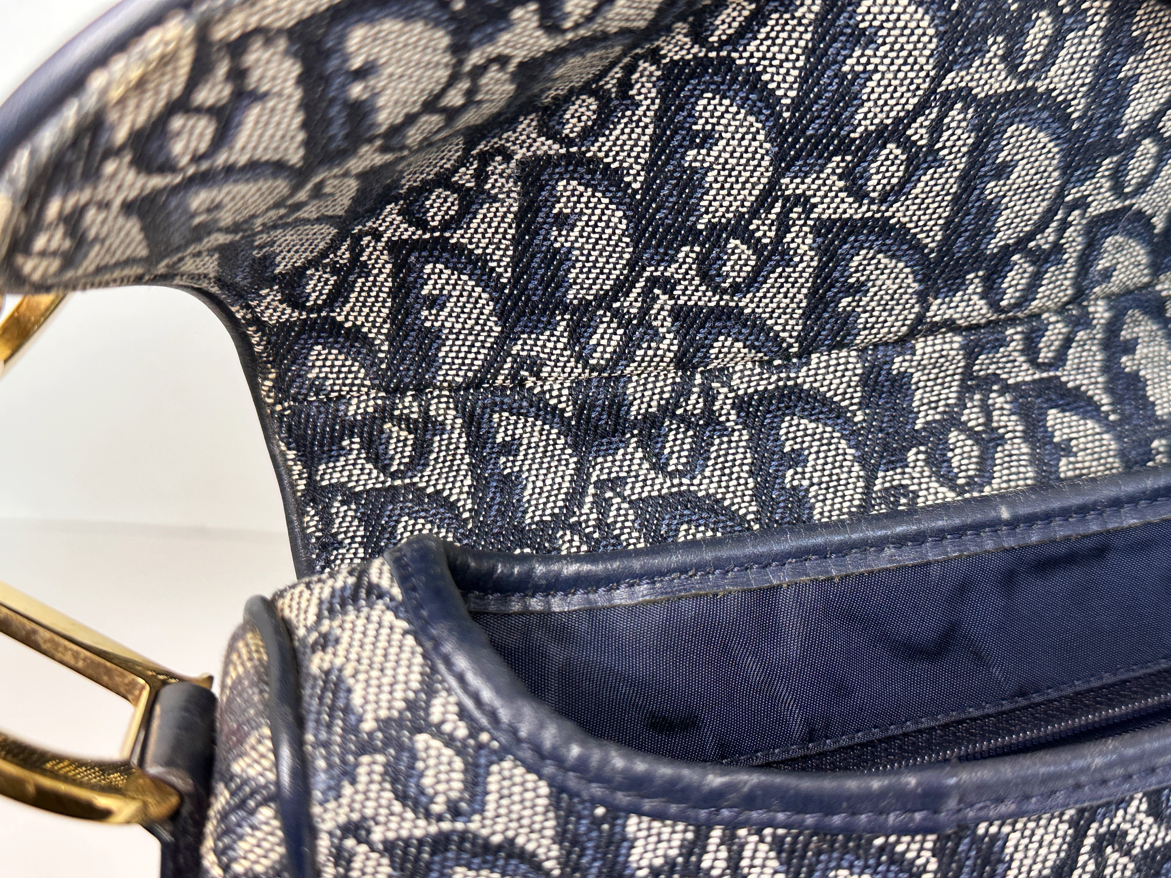 Christian Dior Double Saddle Canvas Navy blue 2001 year