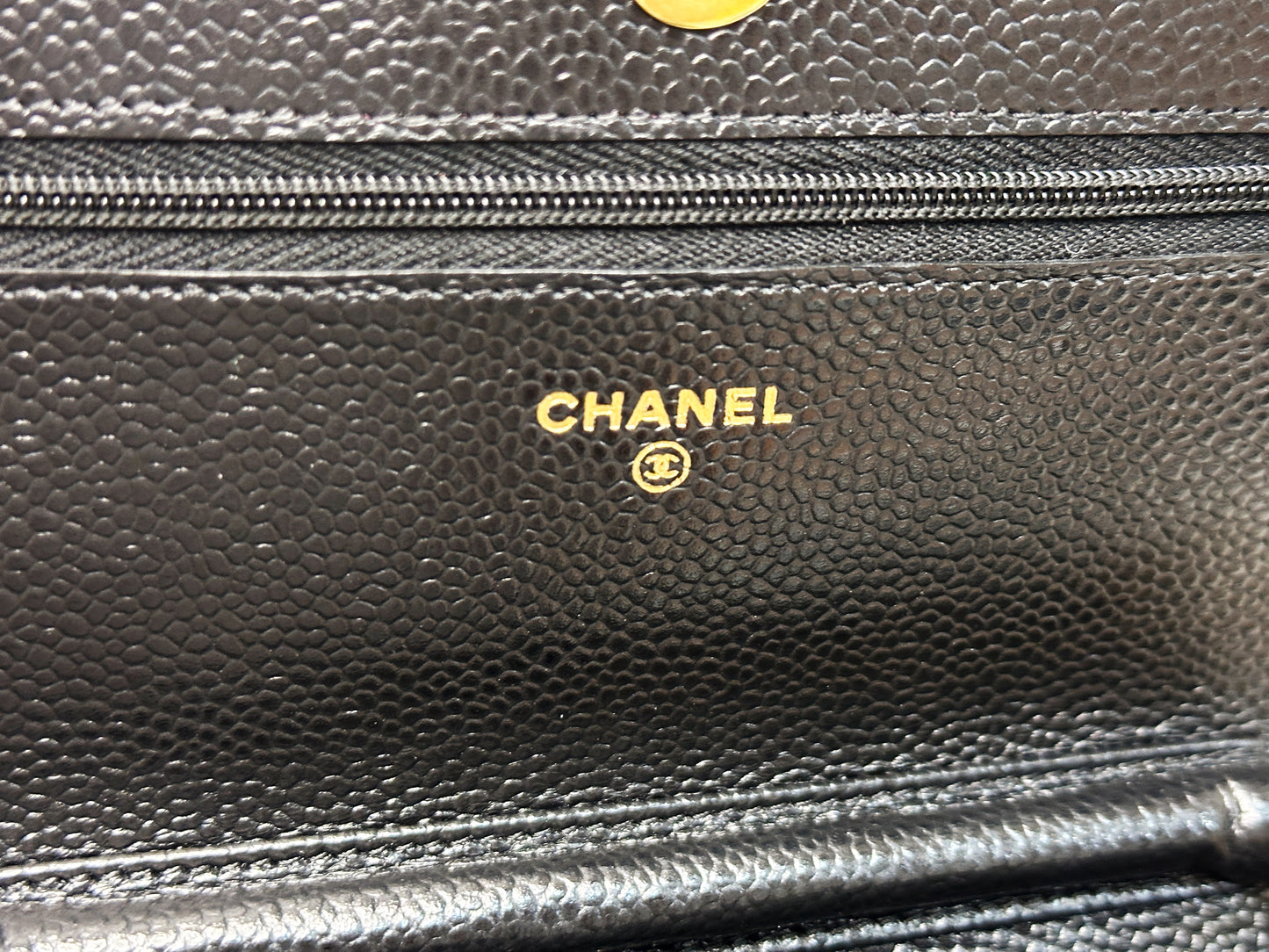 Chanel Classic Wallet on Chain Caviar Black GHW 2859 Holo card