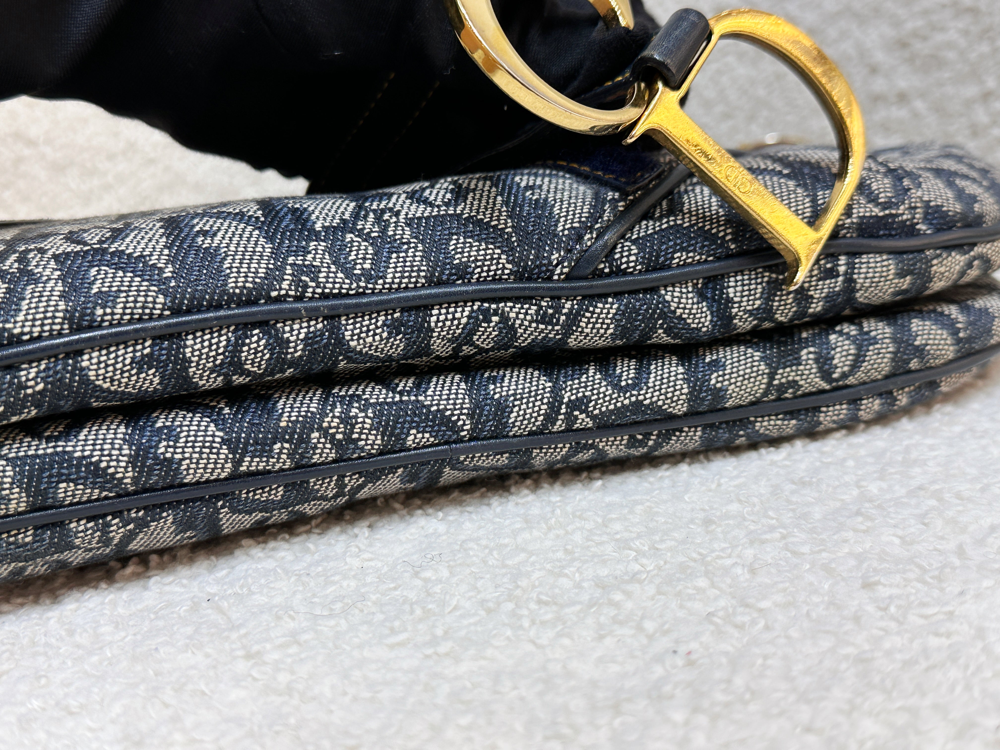 Christian Dior Double Saddle Canvas Navy blue 2001 year