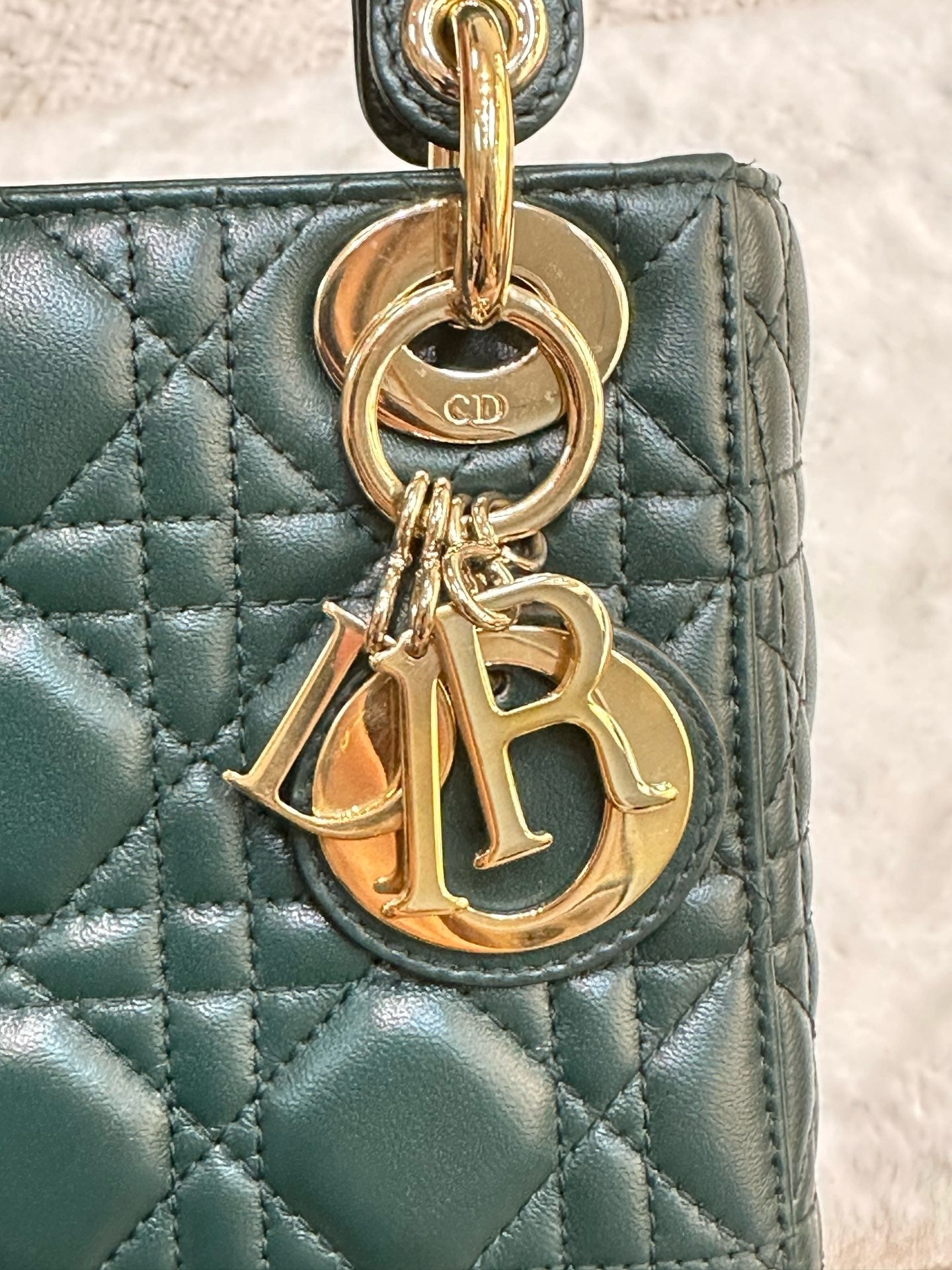 Christian Dior Mini Lambskin Cannage Lady Dior Green