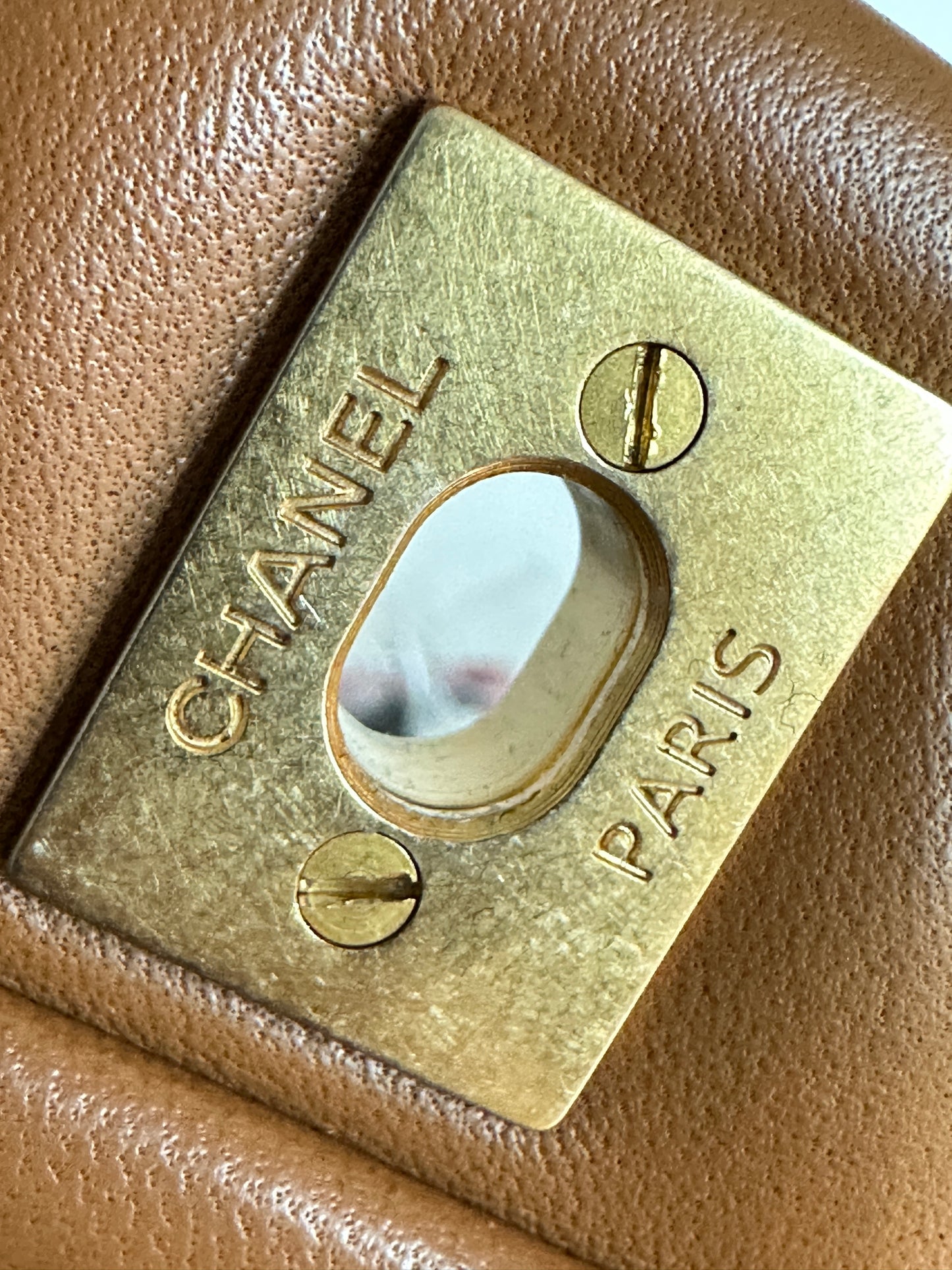 Chanel Lambskin Valentine Charms  Small Flap Beige 1427 holo card