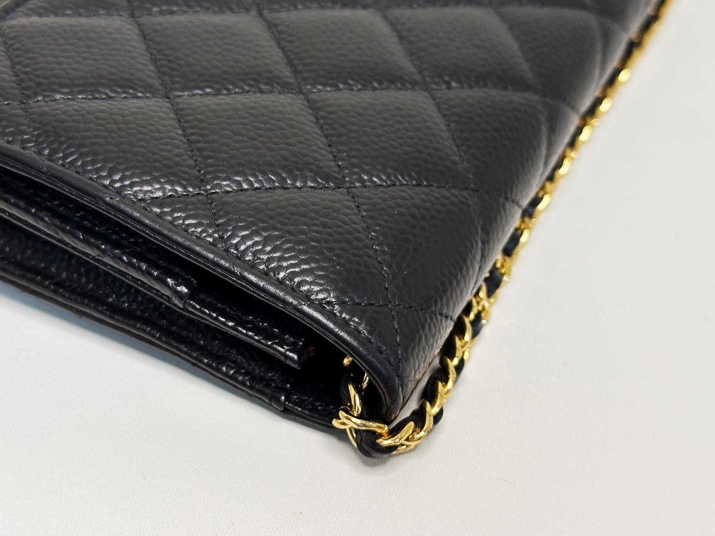 Chanel Classic Wallet on Chain Caviar Black GHW 2859 Holo card