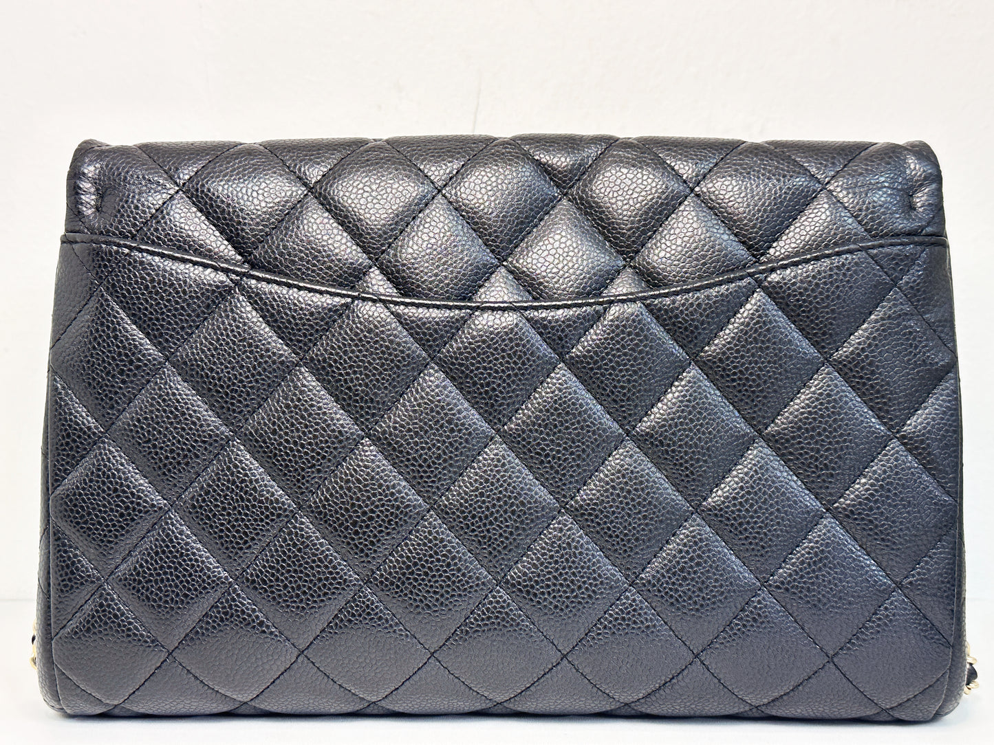 Chanel Caviar Quilted Clutch With Chain Flap Black GHW 2045 holo
