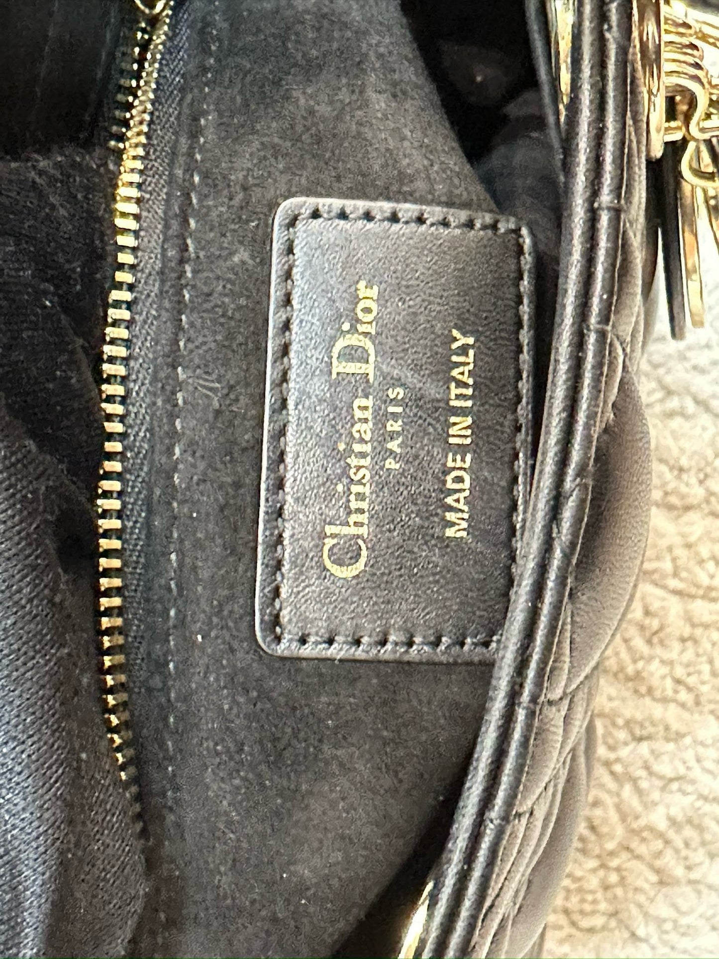 Christian Dior Small Cannage Lambskin My Lady Dior ABC Bag Black GHW