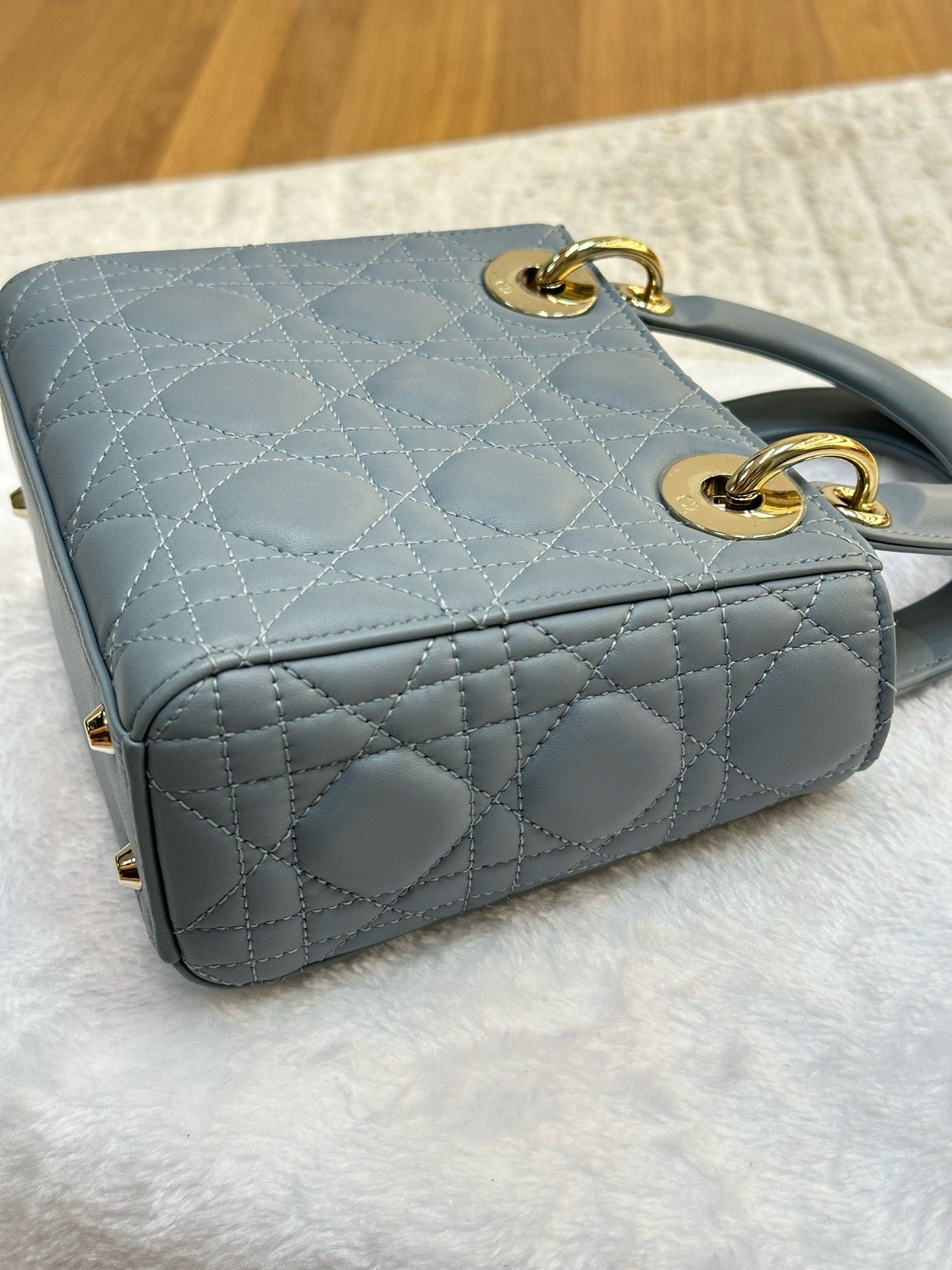 Christian Dior Mini Lambskin Cannage Lady Dior Sky Blue