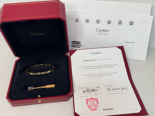 Cartier Love Bracelet Classic Model 18K Yellow Gold RFSXXX