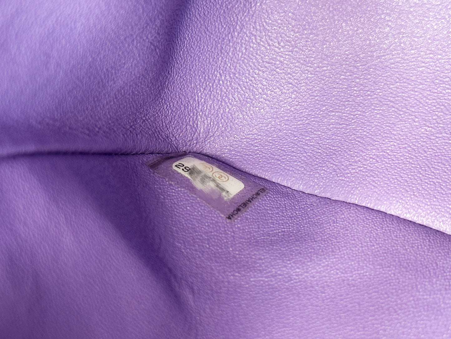 Chanel 20S Small Caviar Classic Quilted Double Flap Bag Purple LGHW 2976 holo card