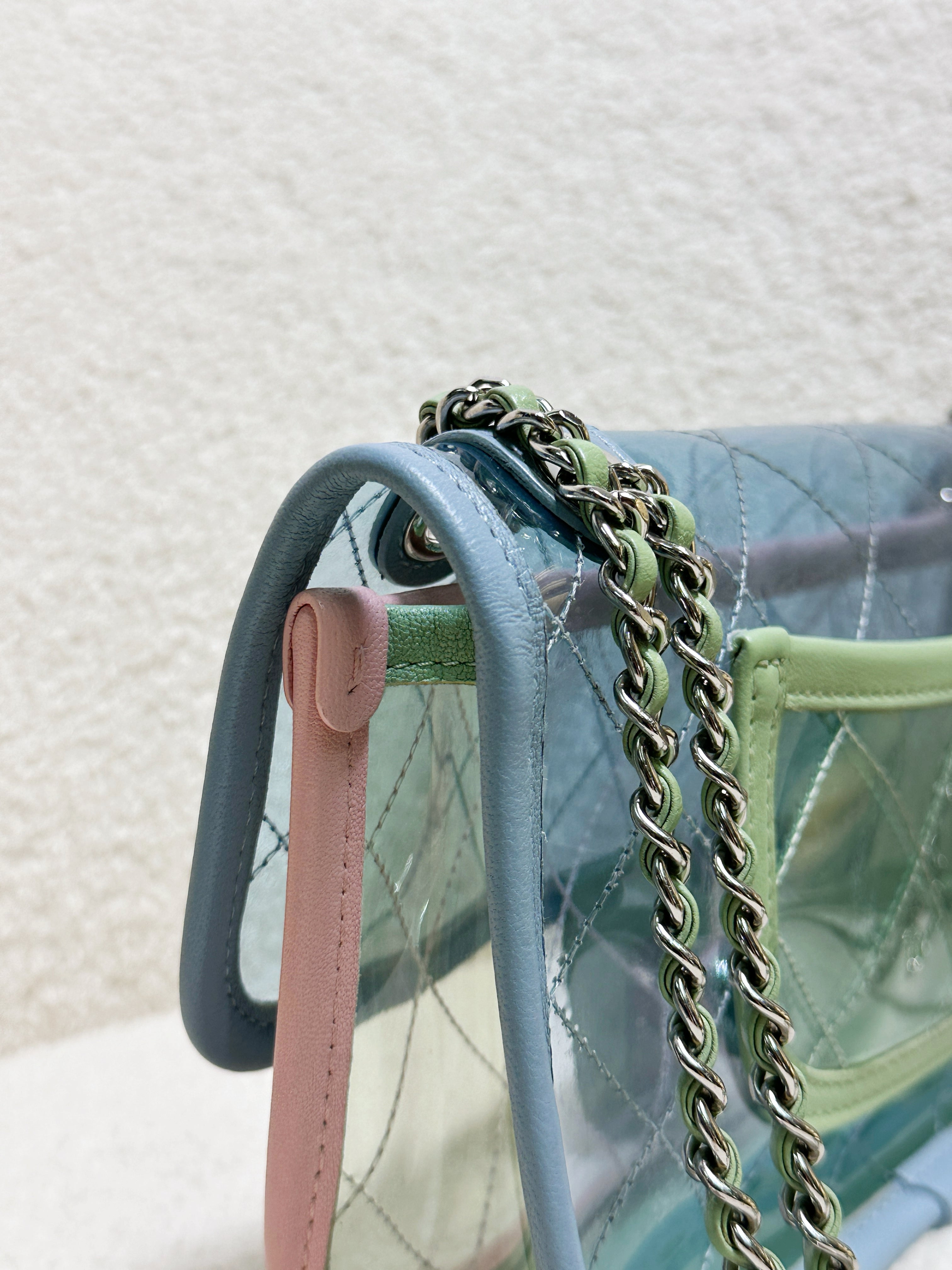 Chanel Coco Splash PVC Mini Flap Bag Blue/Pink/Green 25 holo