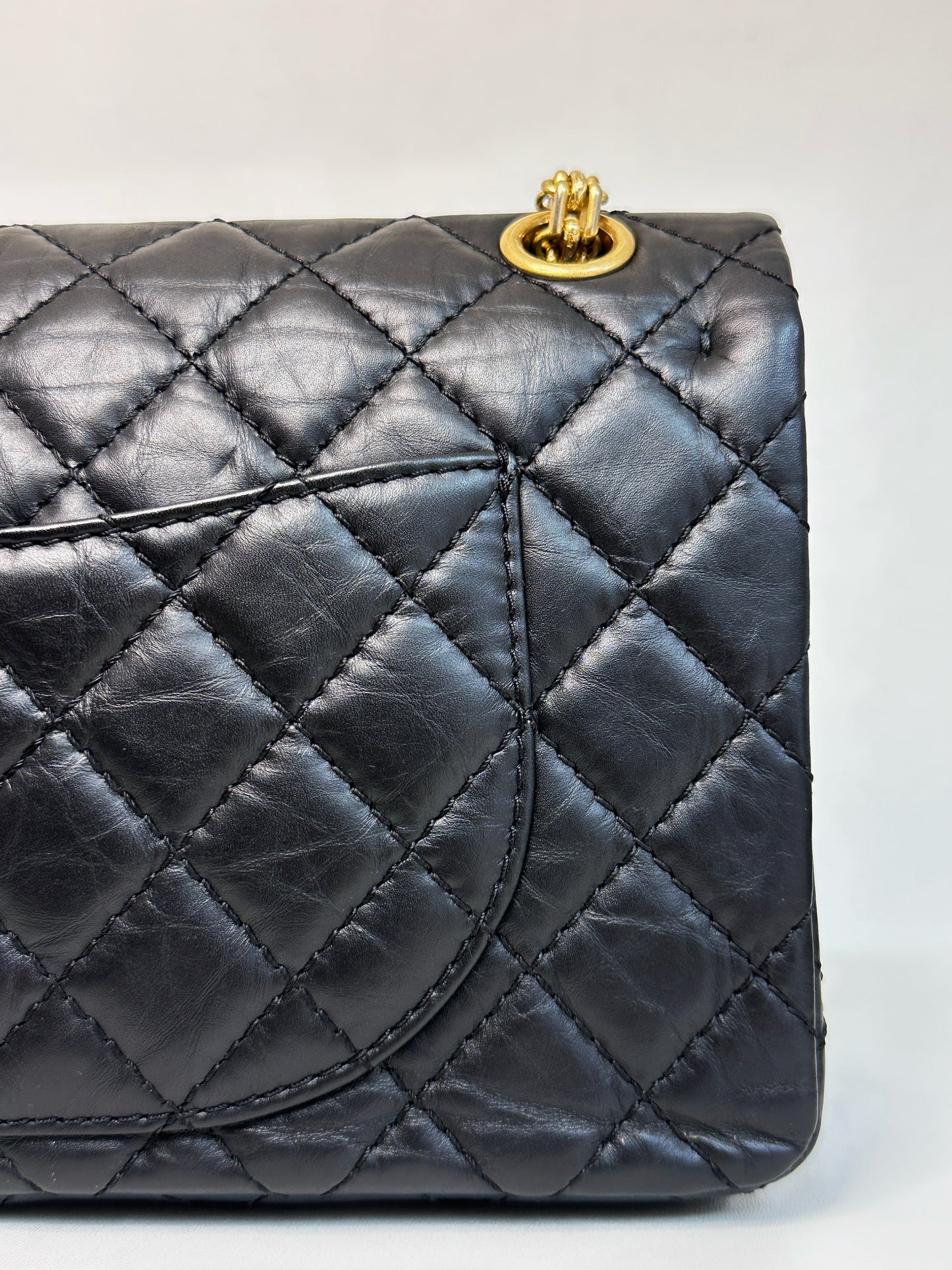 Chanel Small 2.55 Reissue Aged Calfskin Lucky Charms 225 Flap Black GHW