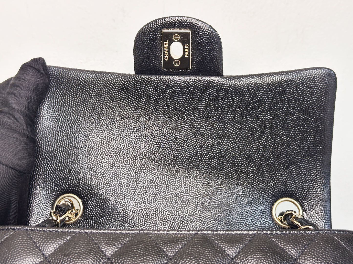 Chanel Mini Rectangular Classic Flap Black Bag 17B LGHW 2456 holo card