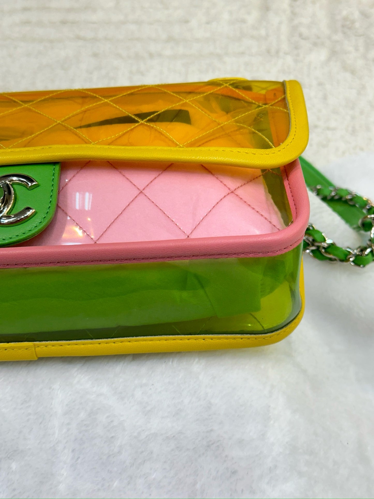 Chanel Medium Coco Splash PVC Flap Bag Yellow/Green/Pink SHW