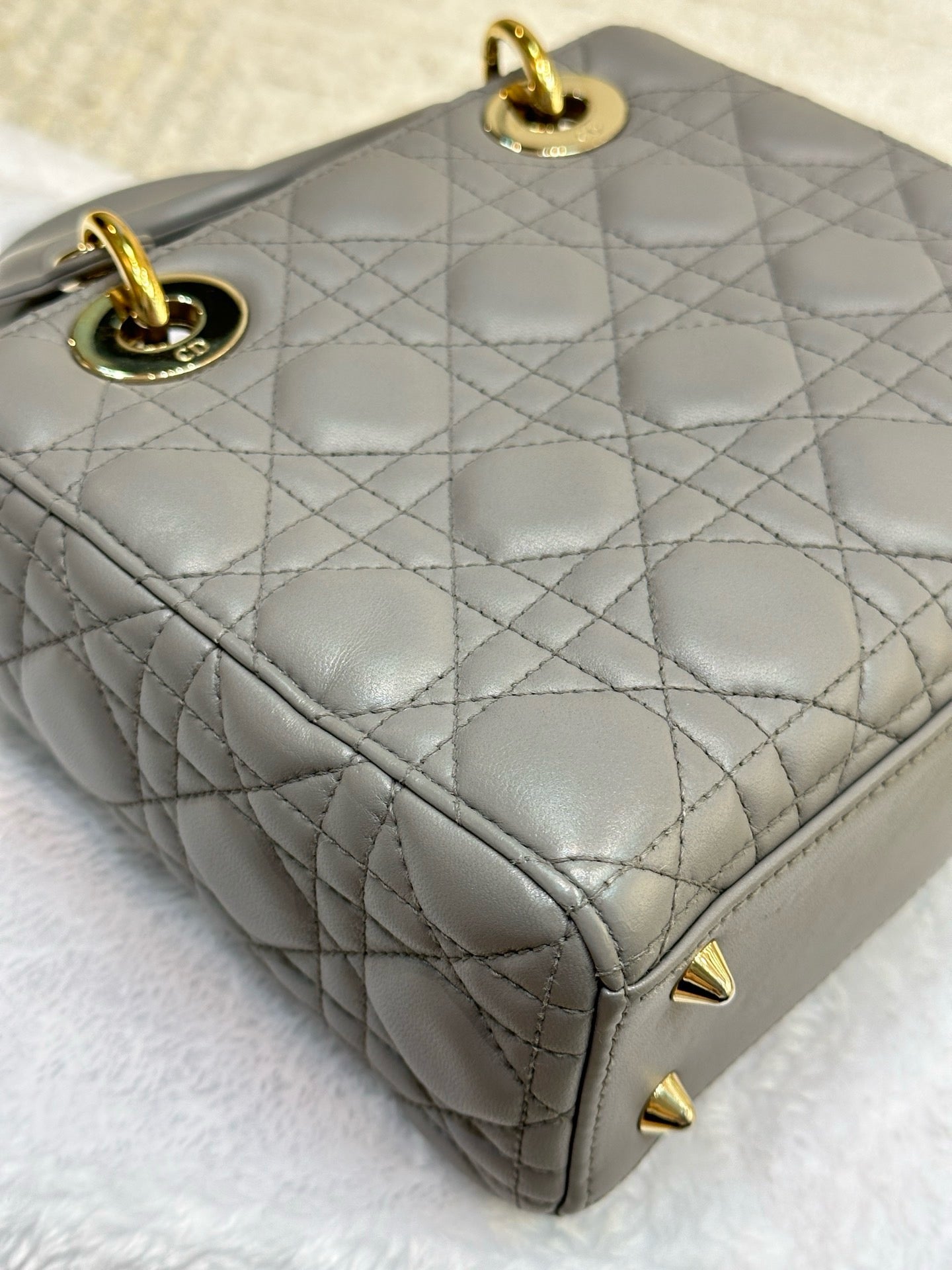 Dior Small Lady Dior My ABCDior Cannage Lambskin Gray 2019year