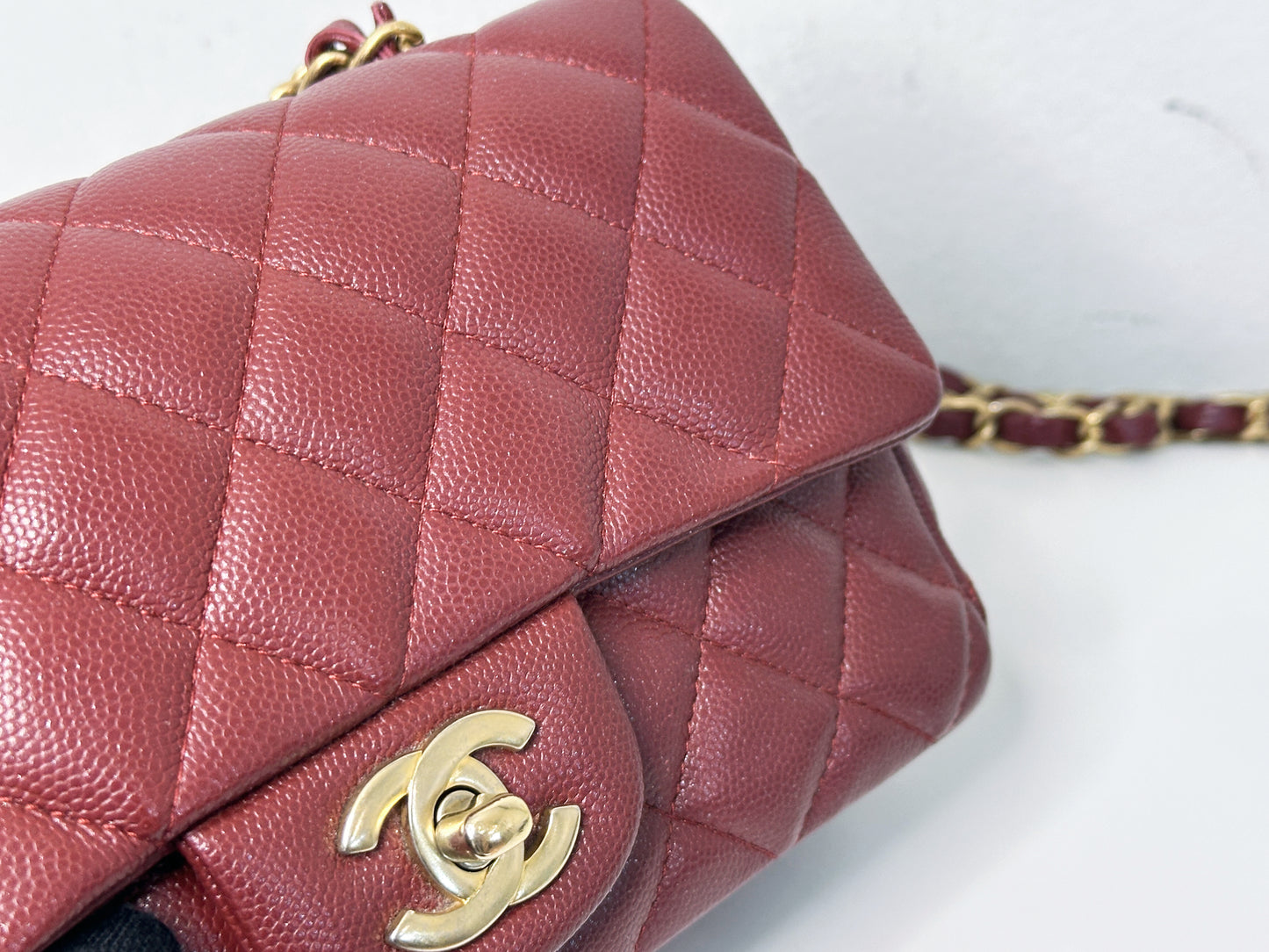 Chanel 18C Timeless Classic Mini Rectangular Flap Iridescent 2512 holo card