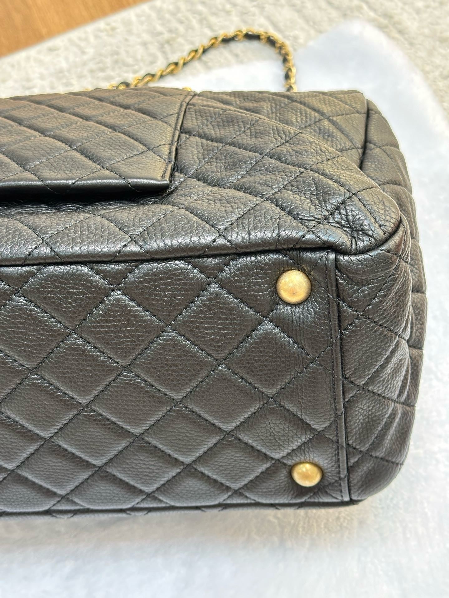 Chanel XXL Travel Calfskin Quilted Flap Bag Black GHW