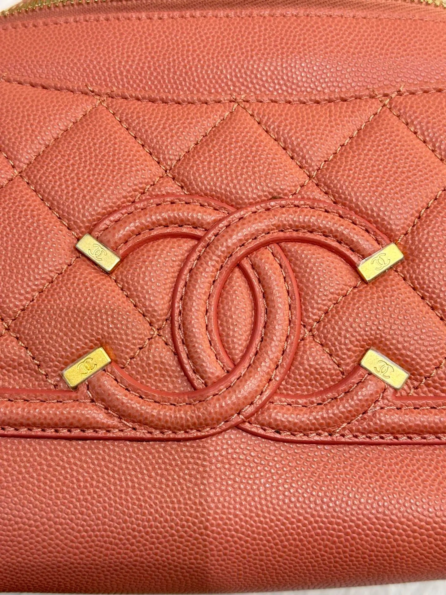 Chanel Caviar Quilted Filigree Waist Bag Pink GHW