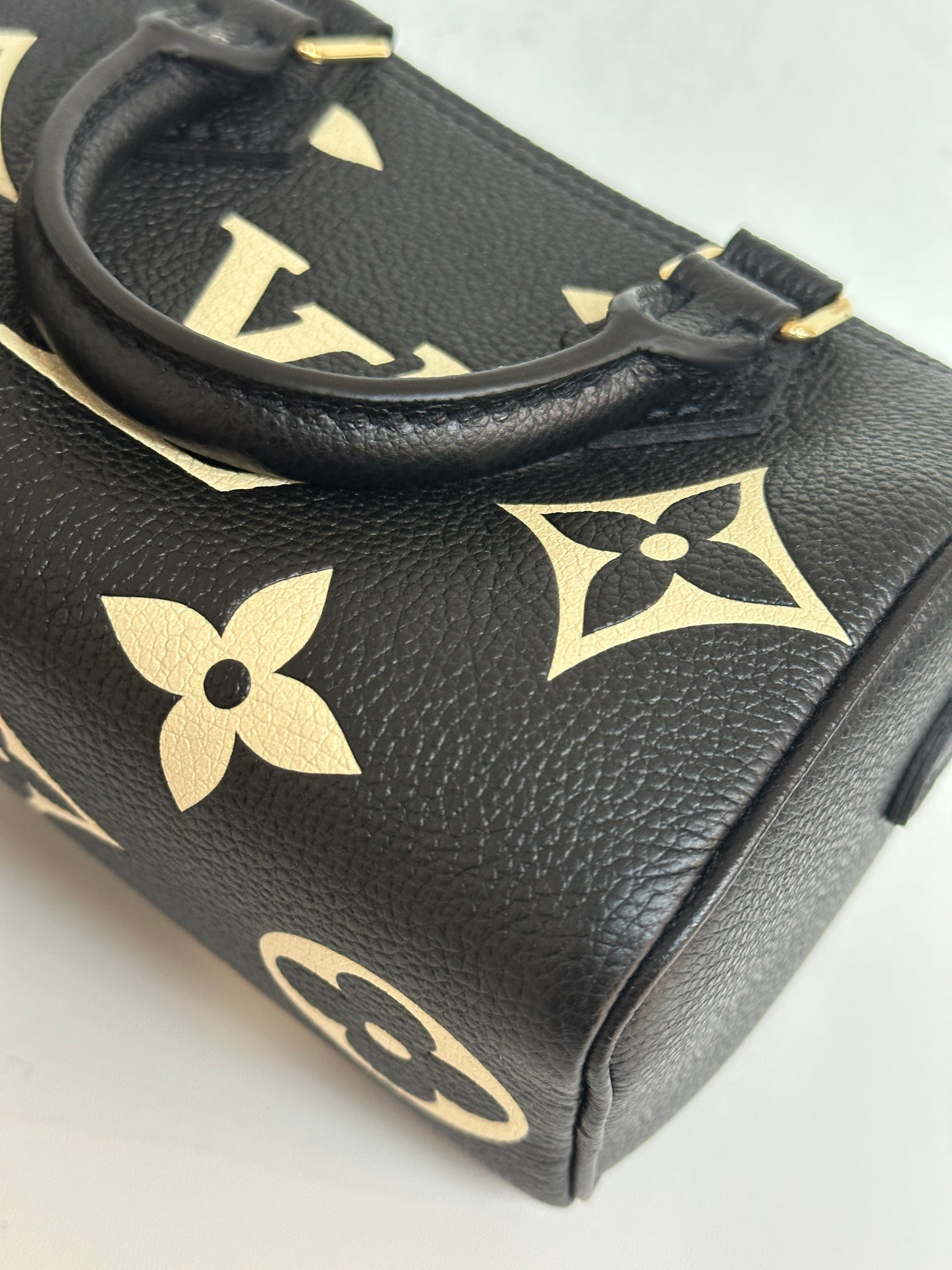 Louis Vuitton Speedy Bandouliere Nano Black Top Handle Bag in Monogram Empreinte Leather GHW