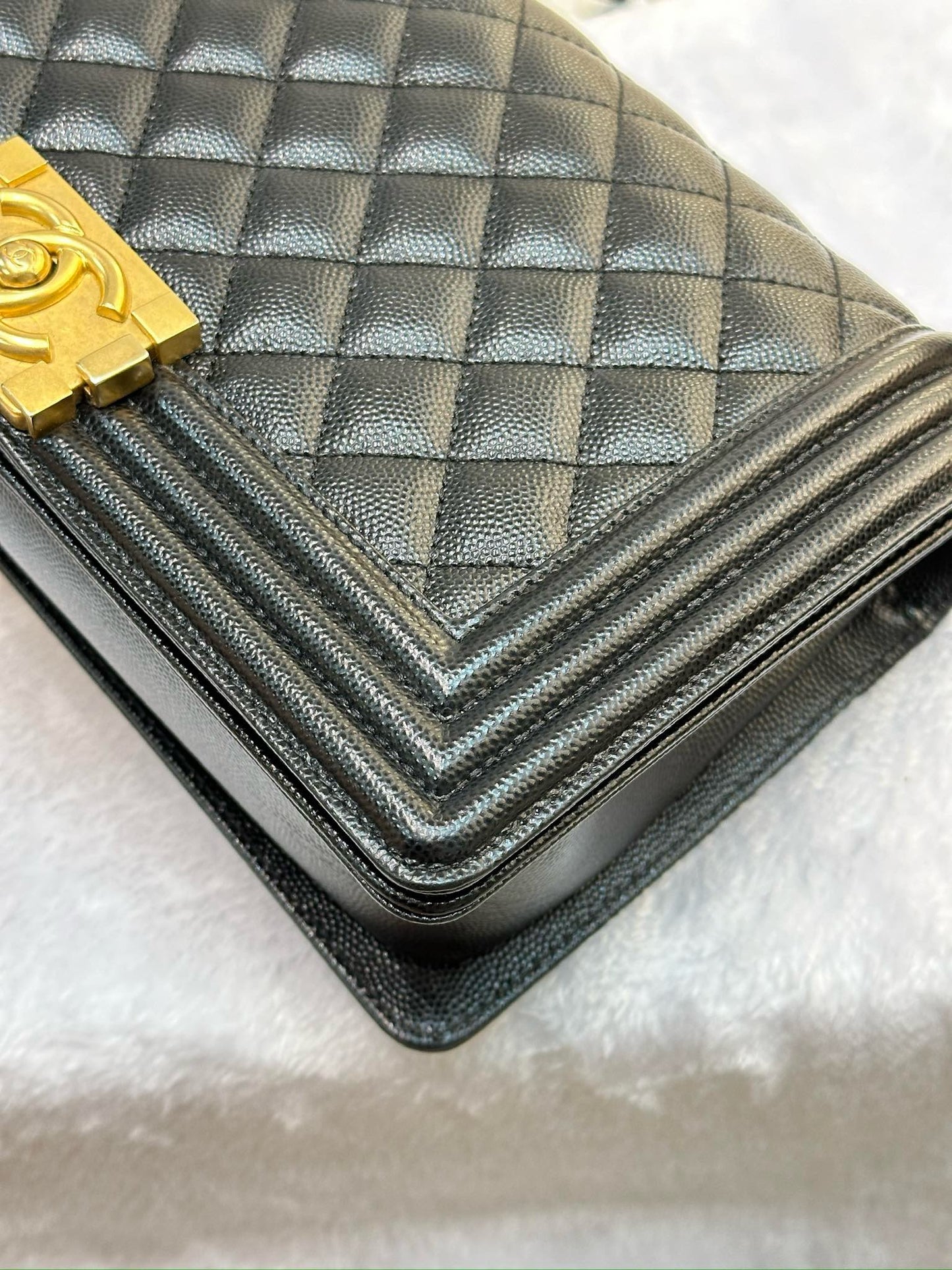 Chanel Medium Caviar Boy Bag Black GHW