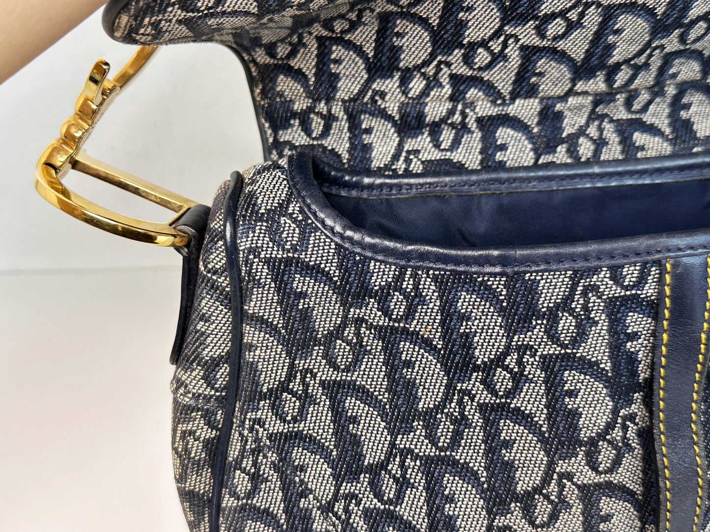 Christian Dior Double Saddle Canvas Navy blue 2001 year