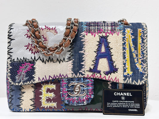 CHANEL TIMELESS PATCHWORK MULTICOLOR JUMBO SINGLE FLAP BAG 1630 holo card