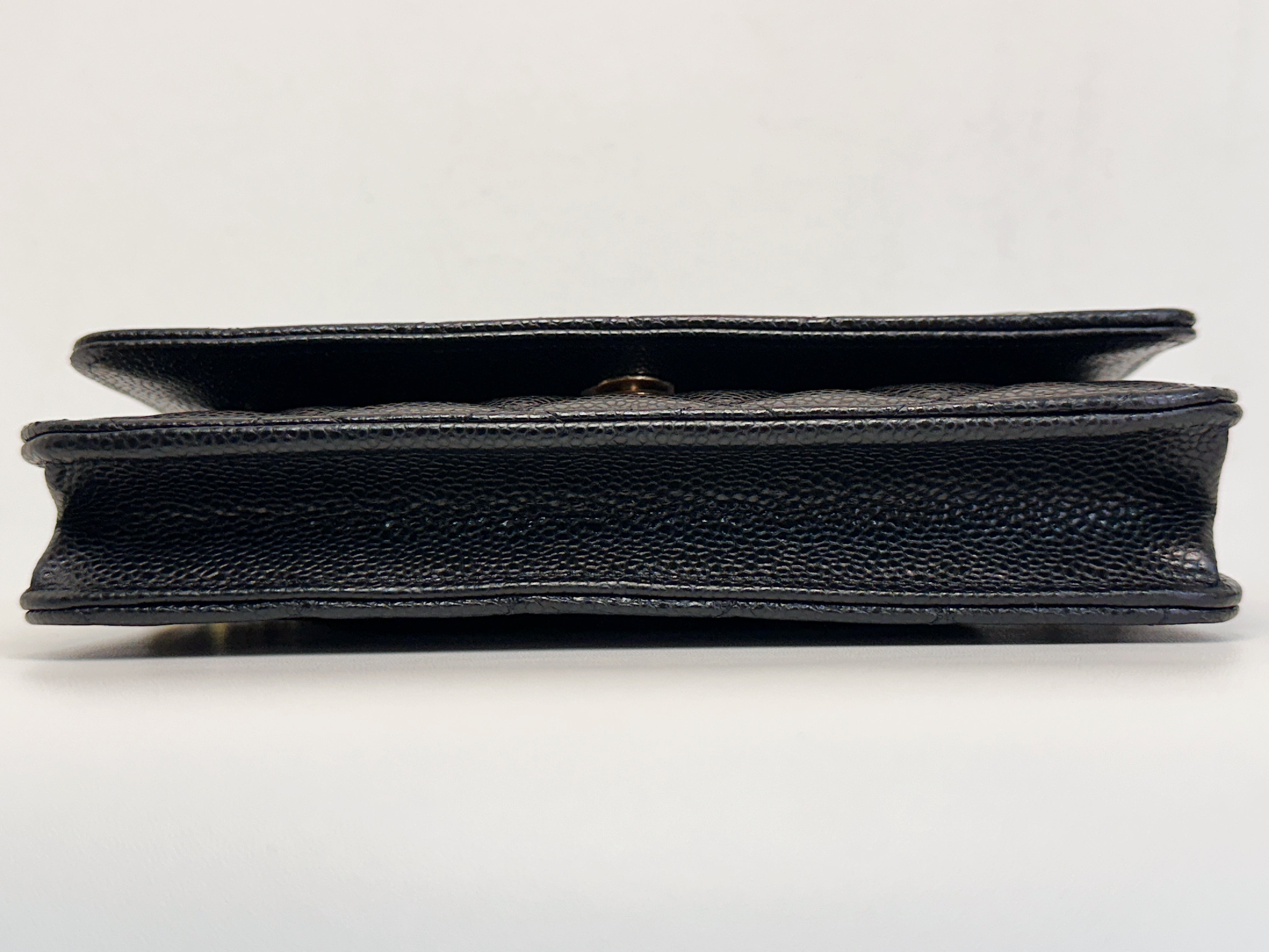 Chanel Classic Wallet on Chain Caviar Black GHW T876 microchip