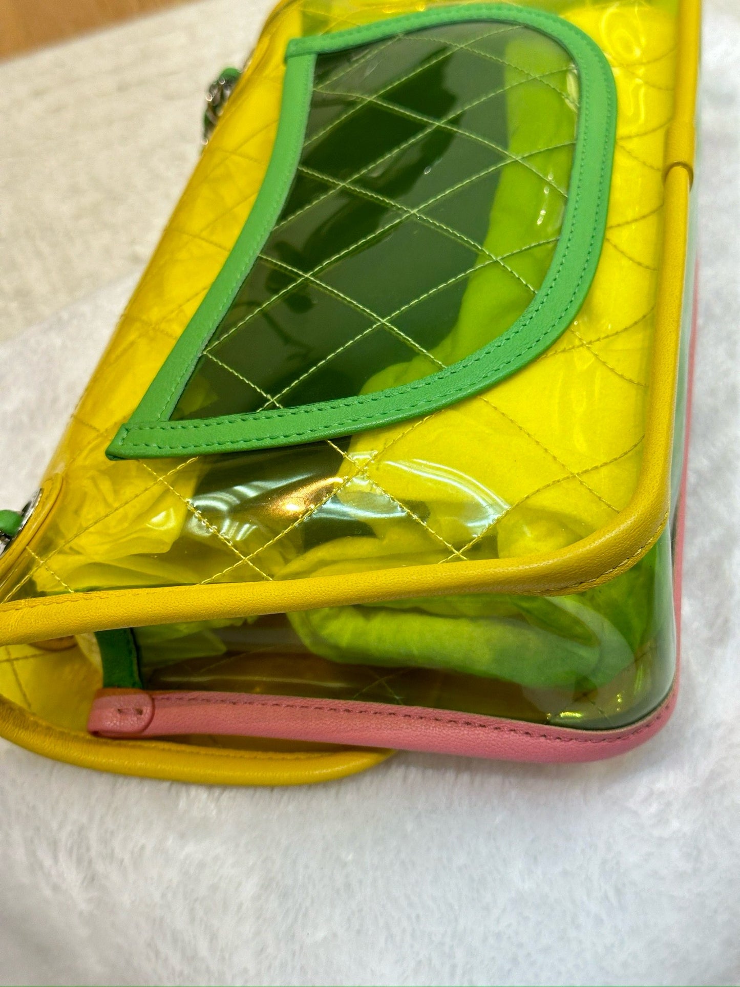 Chanel Medium Coco Splash PVC Flap Bag Yellow/Green/Pink SHW